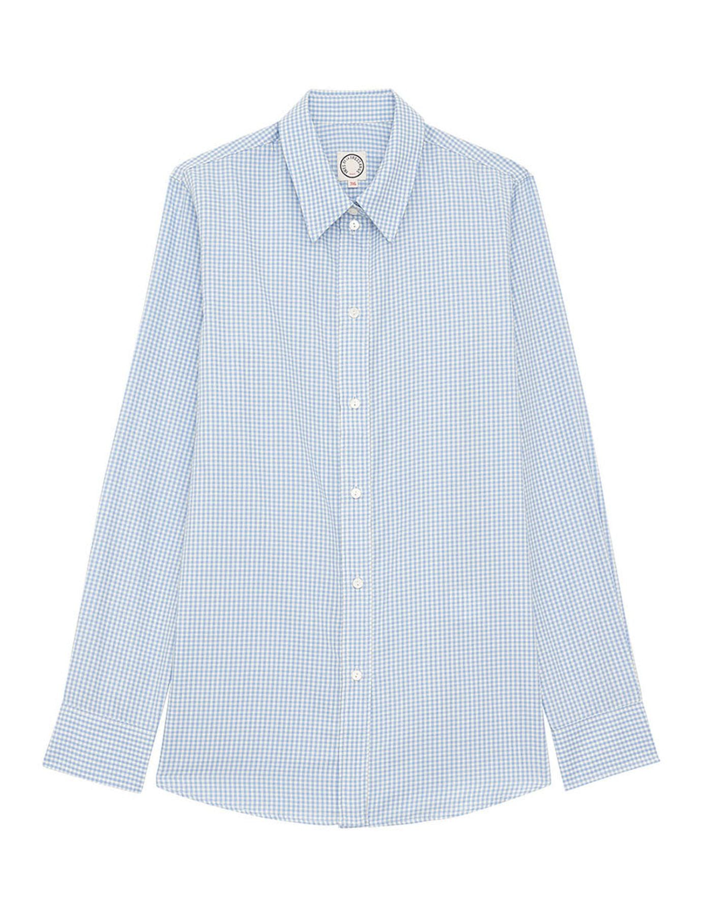Martin blue and white gingham check shirt