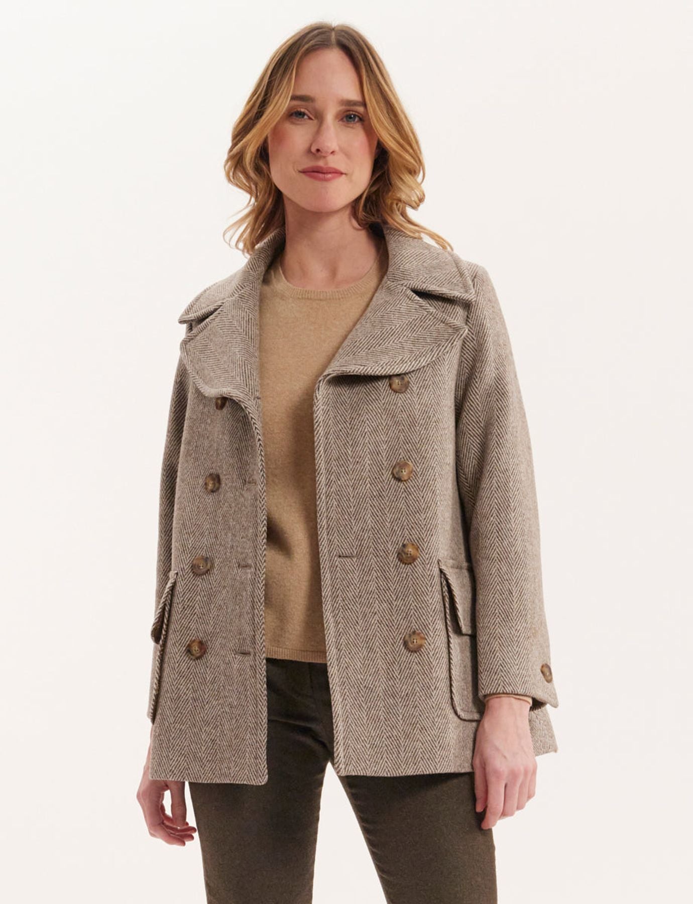 Séraphine brown/ecru coat