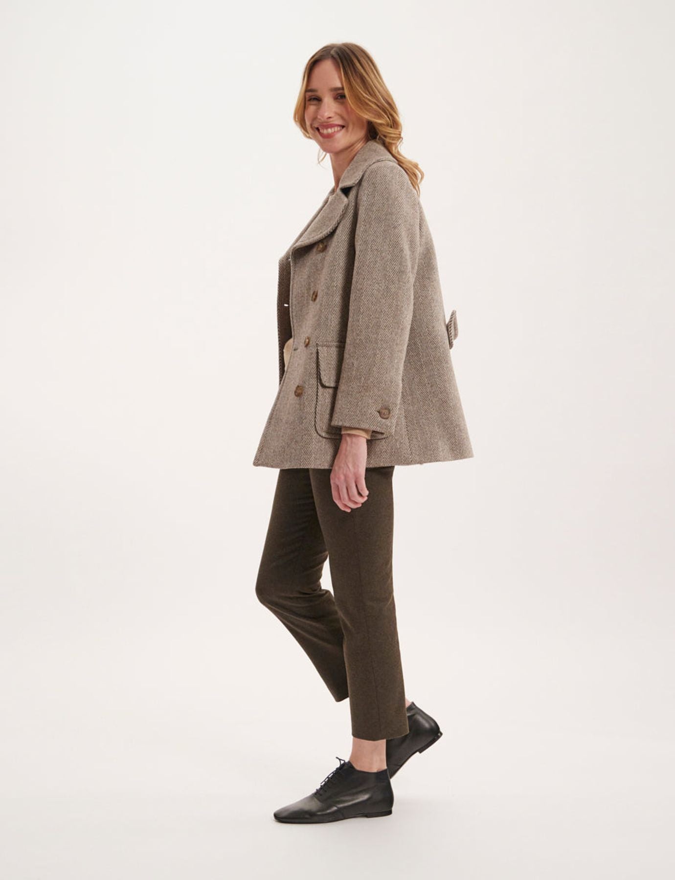 Séraphine brown/ecru coat