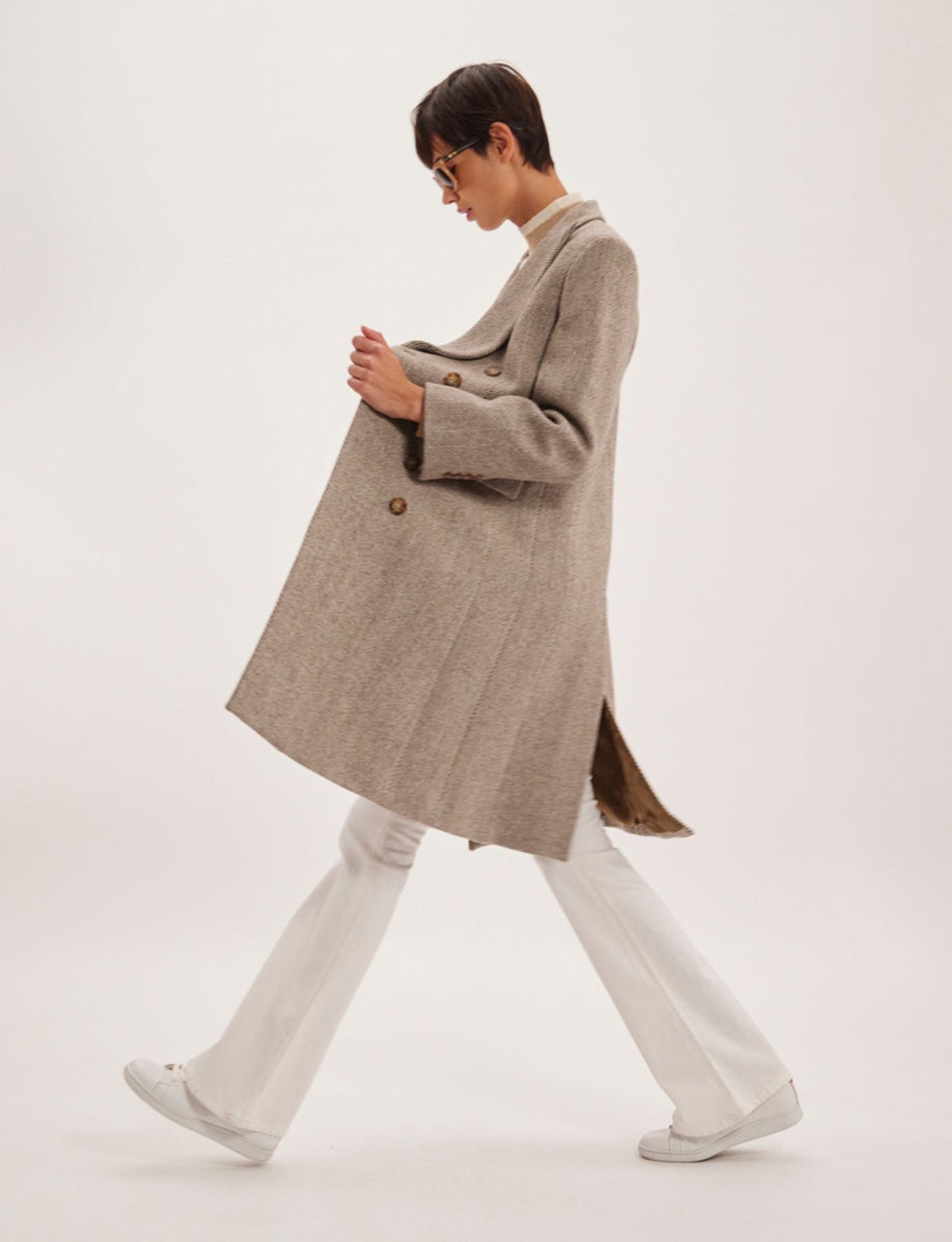 Brown and ecru Mauricette coat