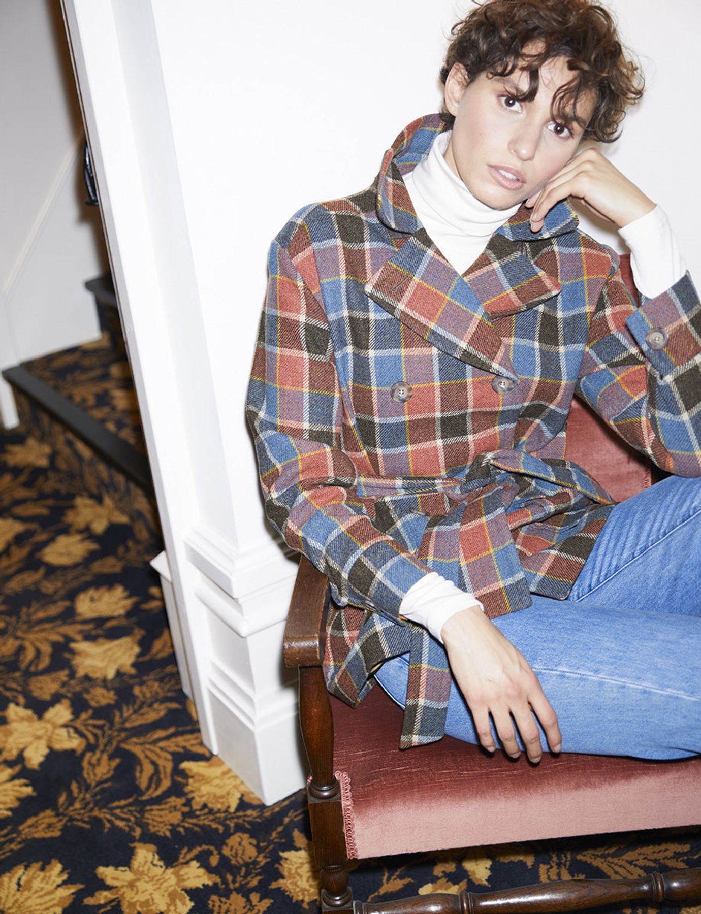 Romaric multicoloured checked coat