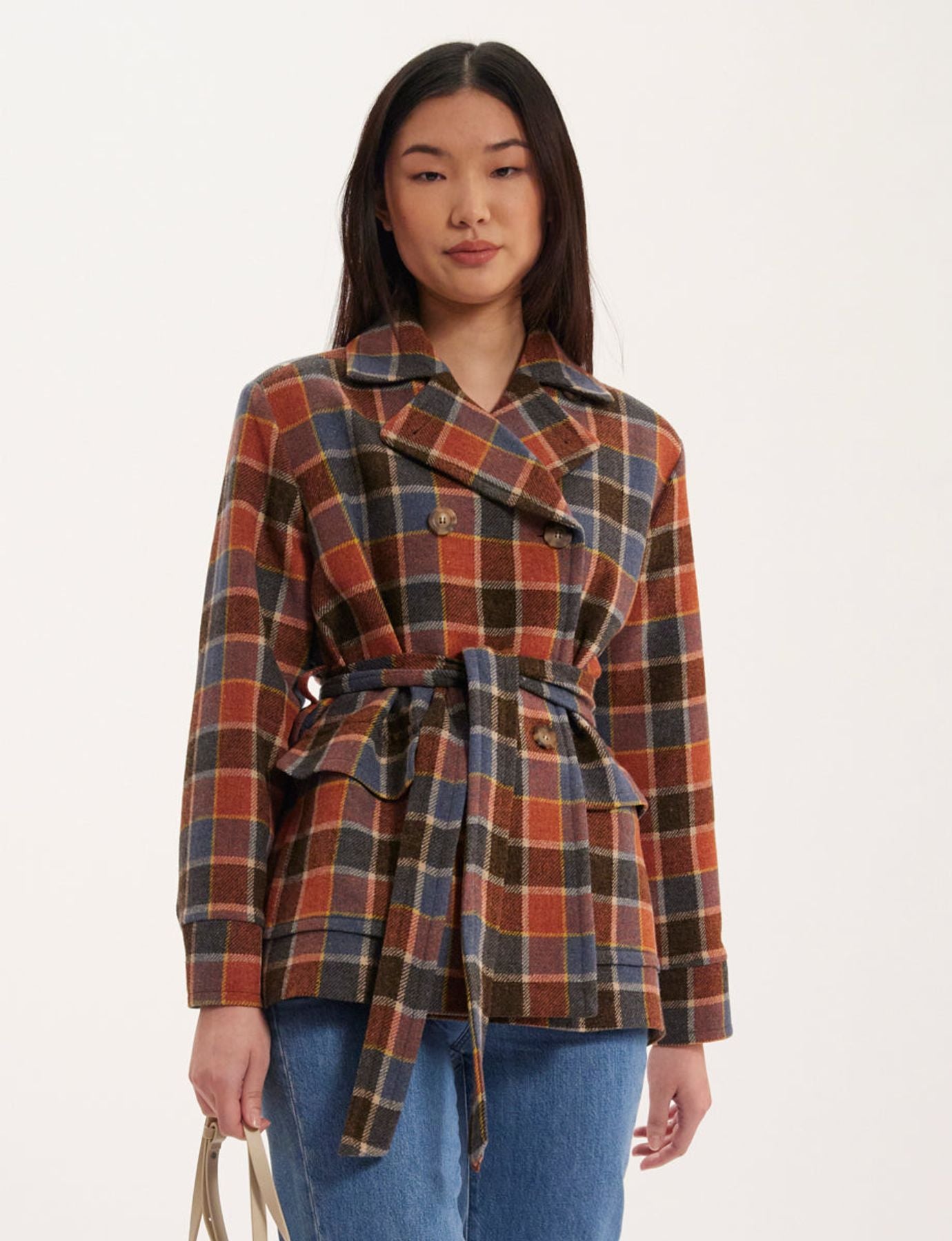Romaric multicoloured checked coat
