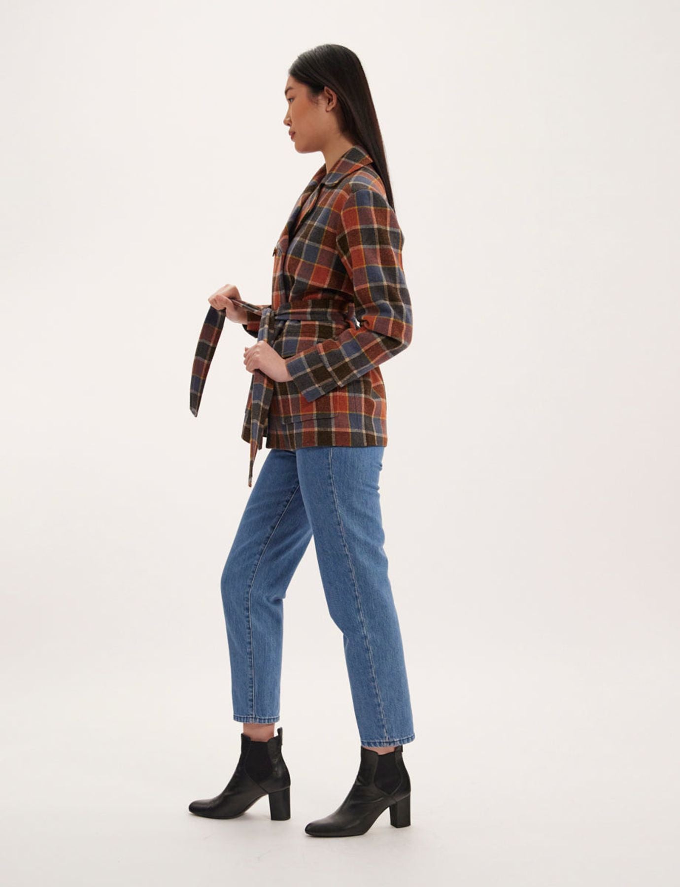 Romaric multicoloured checked coat
