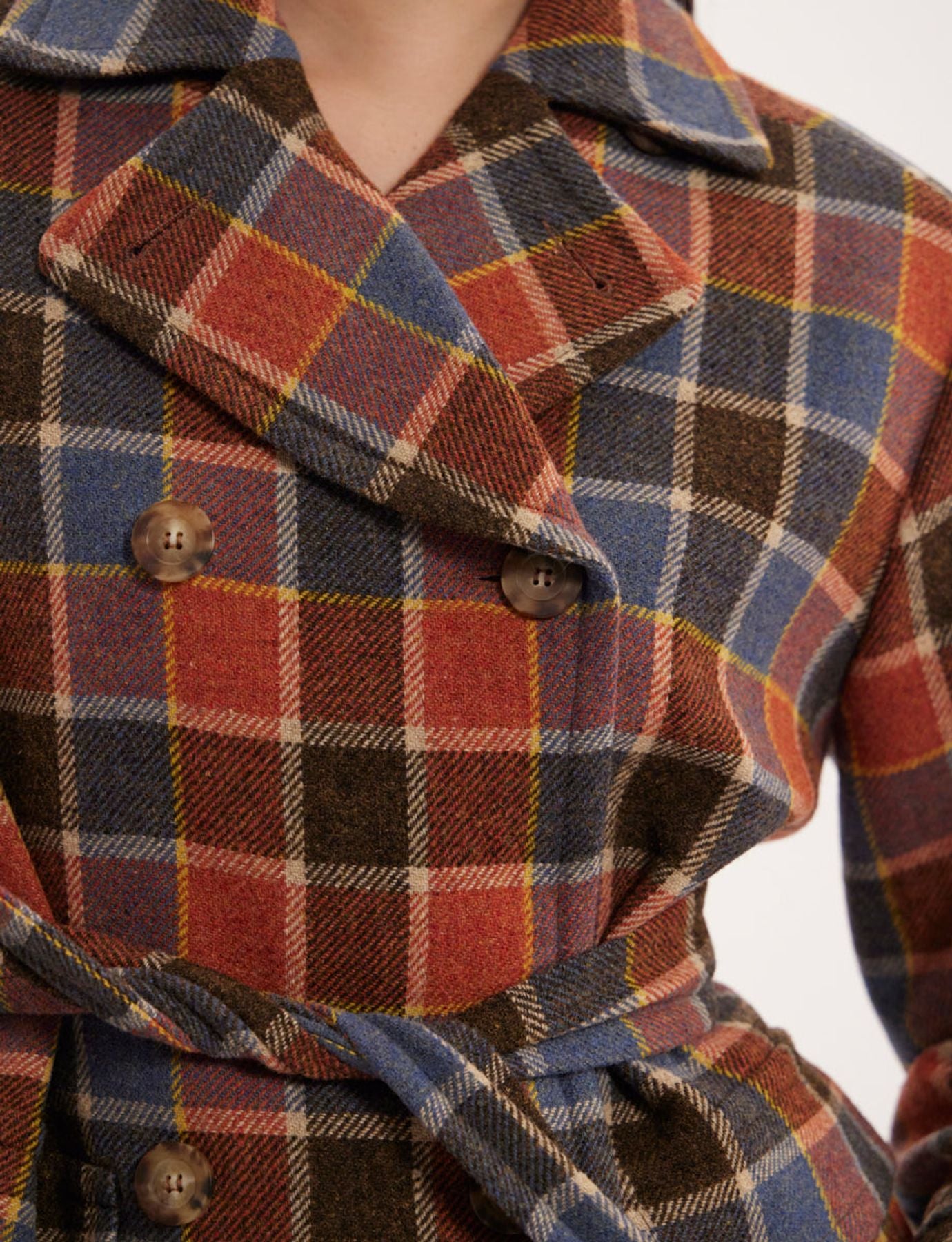 Romaric multicoloured checked coat