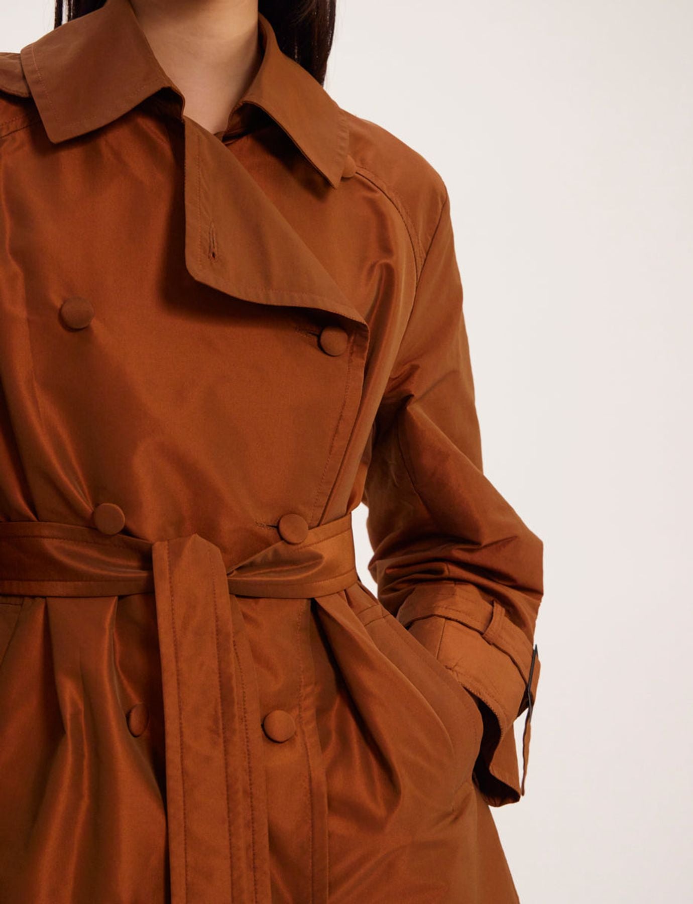Blake orange bronze trench coat
