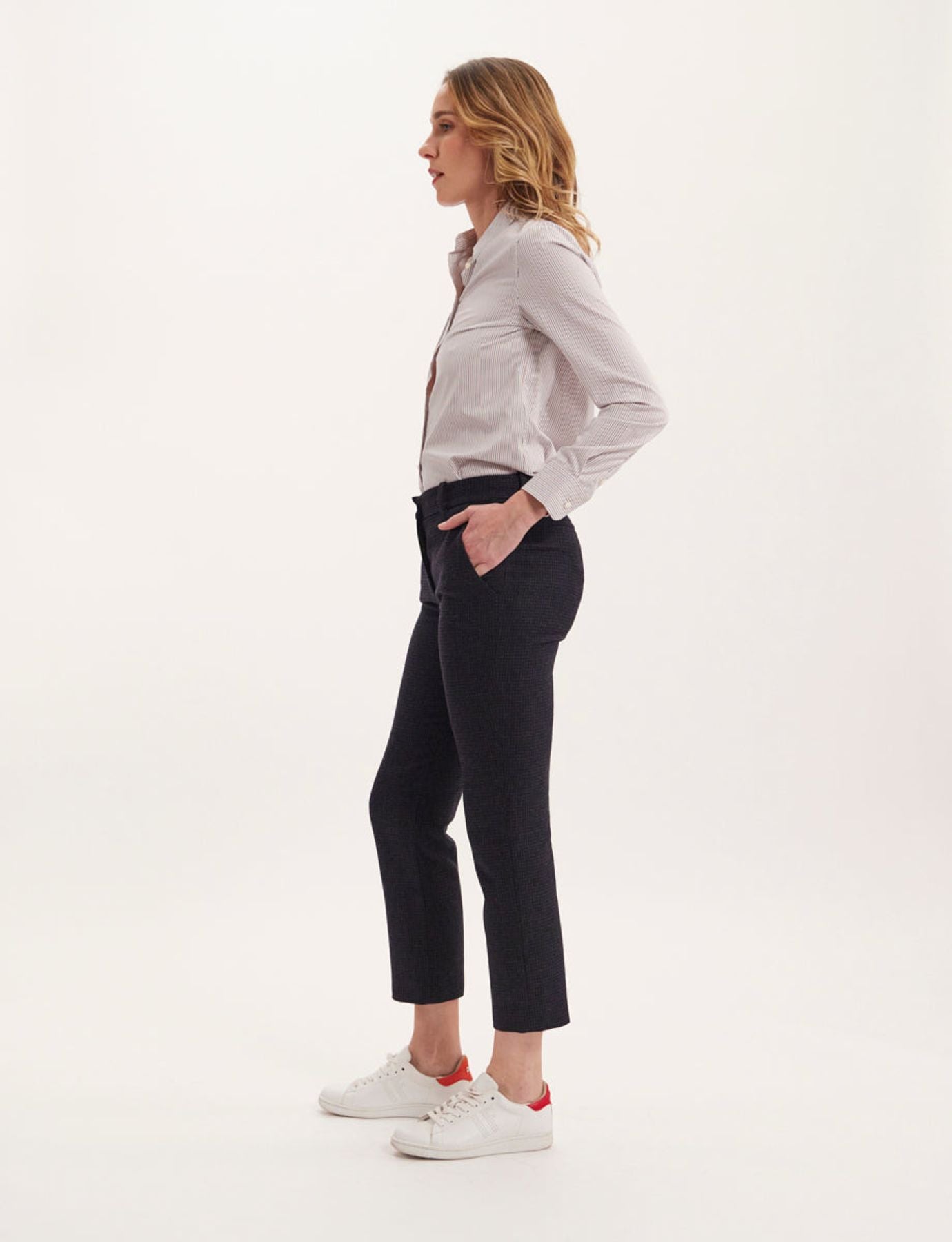 Audrey black and blue trousers