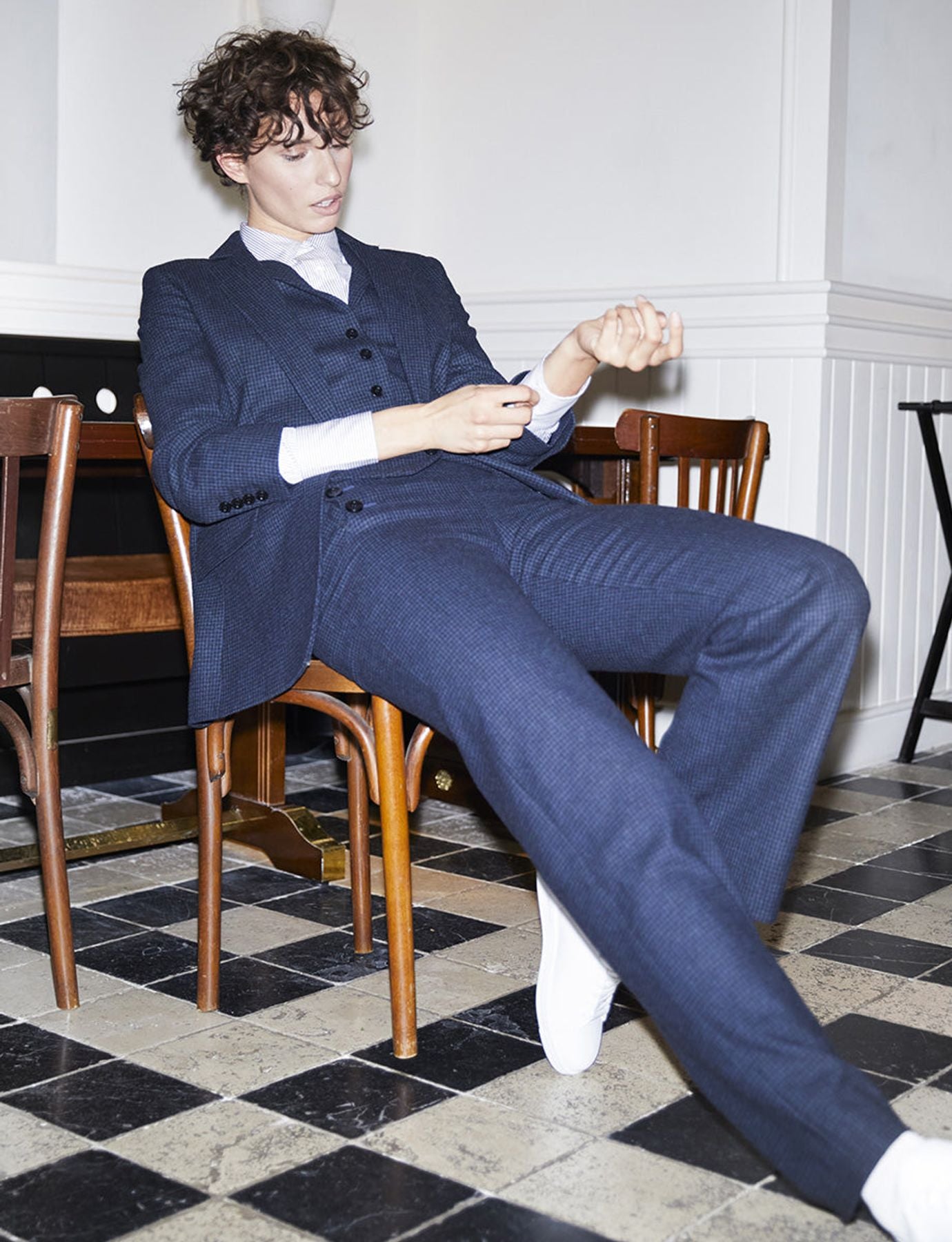 Gabriel blue and black trousers