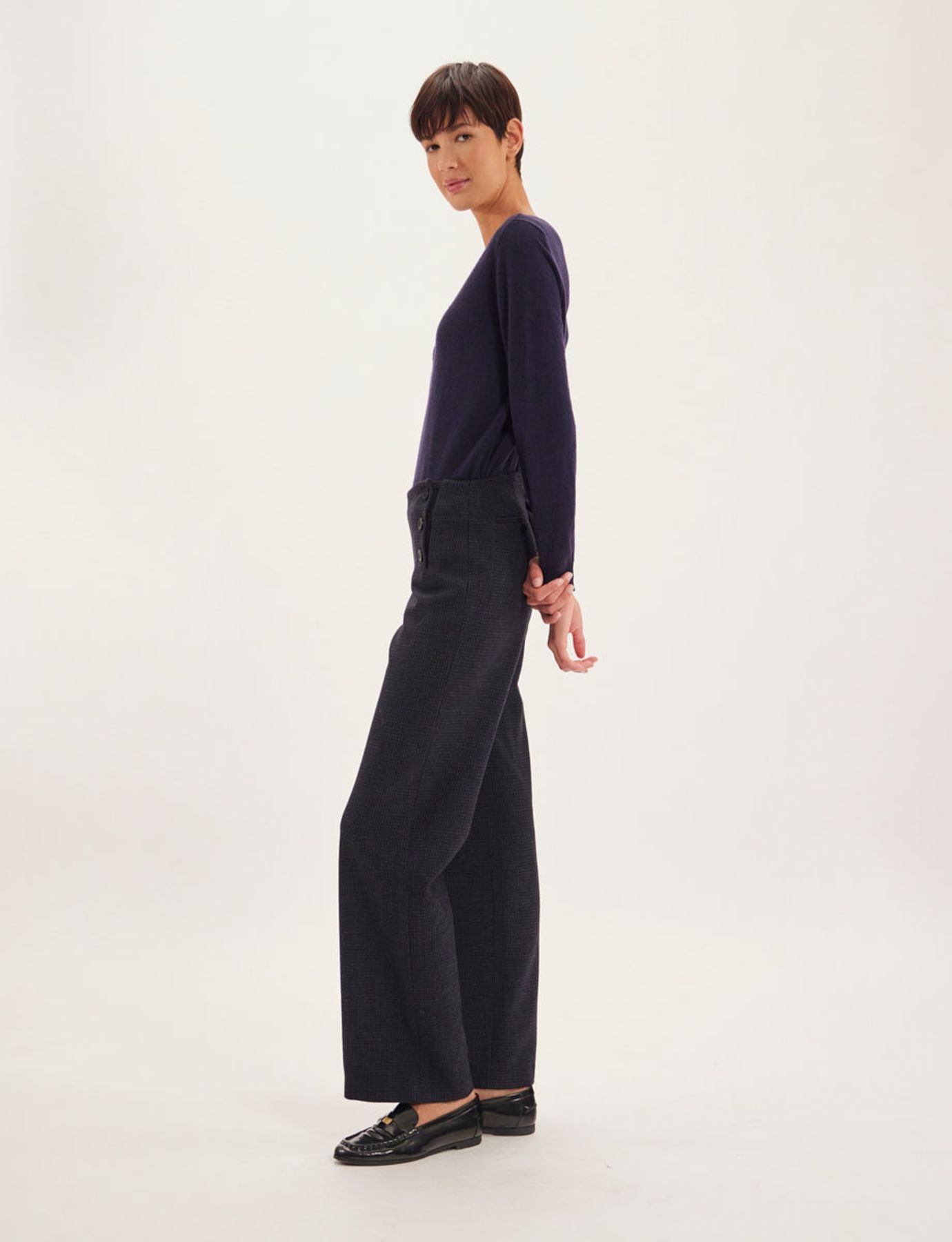 Gabriel blue and black trousers