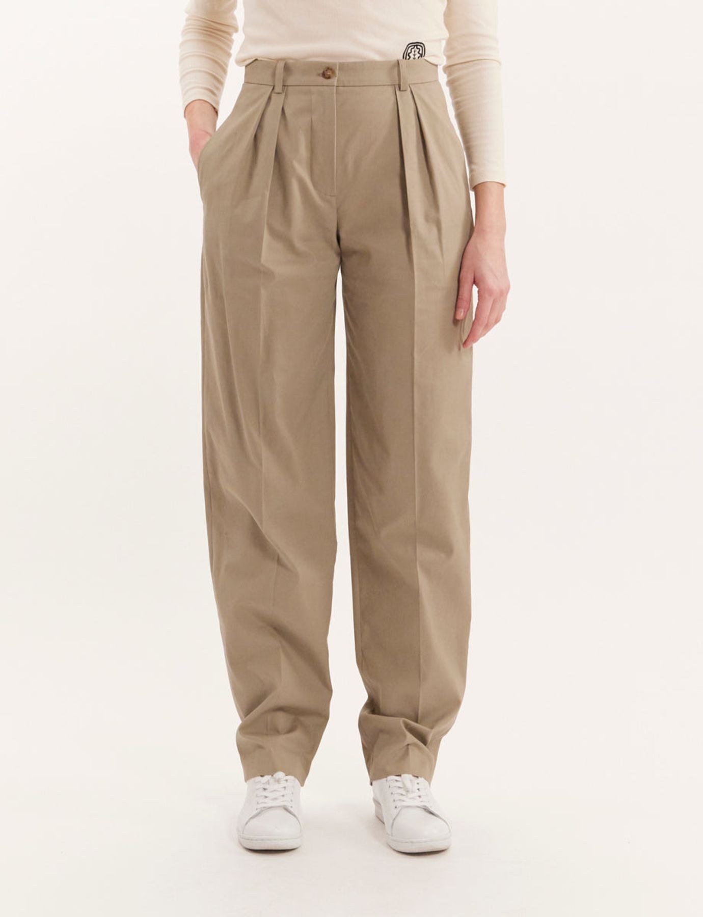 Beige Marlow trousers