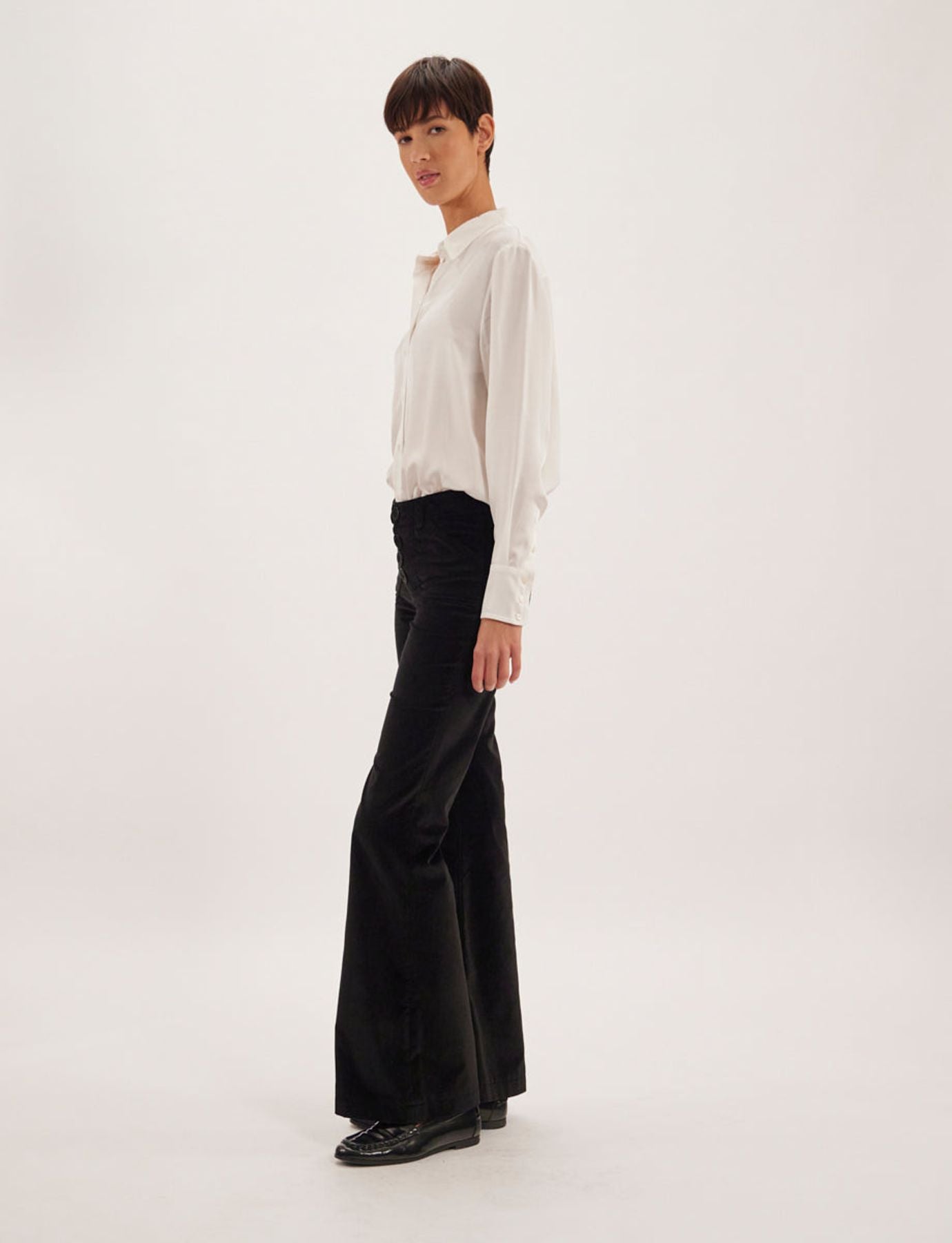 Pantalón de algodón negro Charlotte