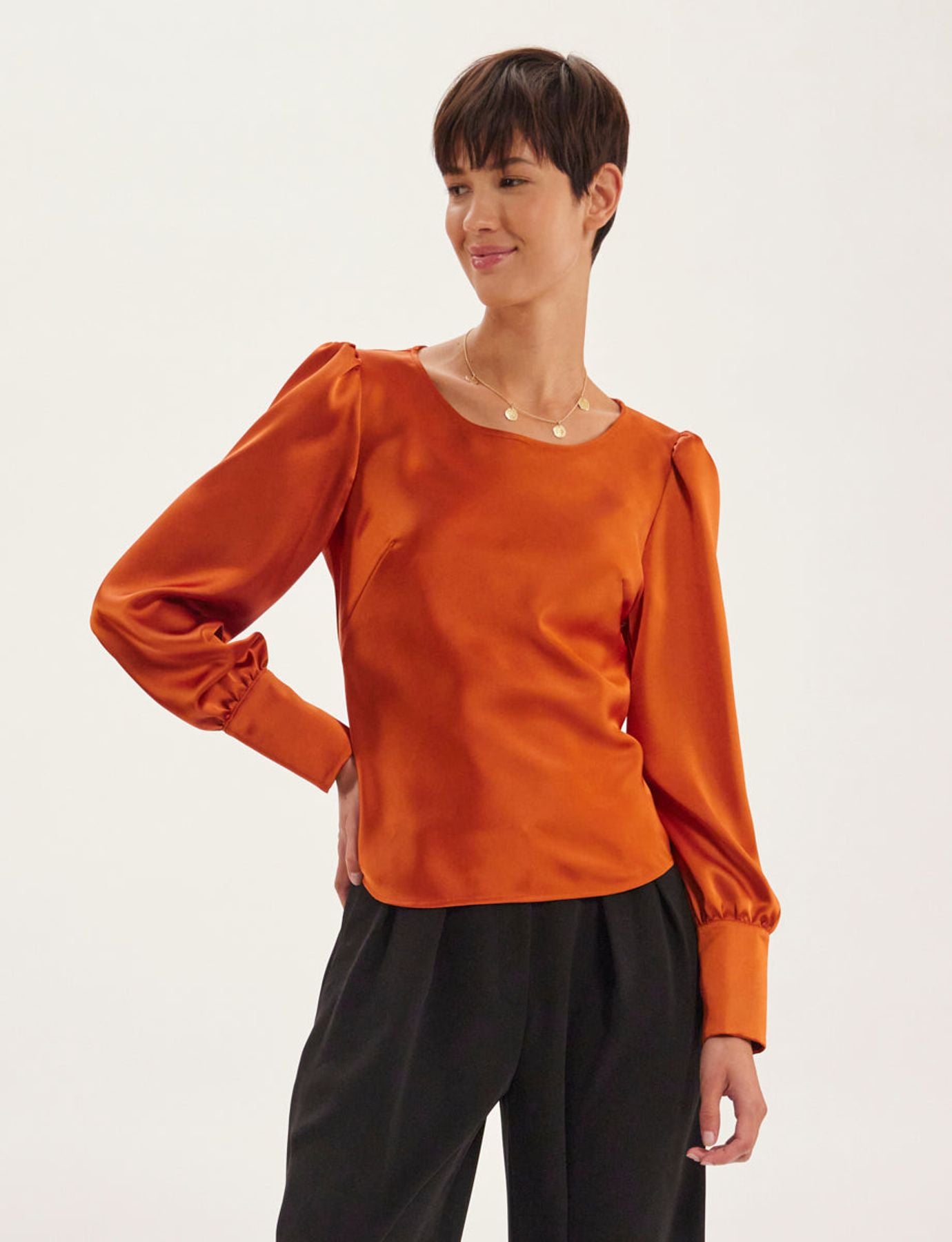 Top Theola naranja quemado
