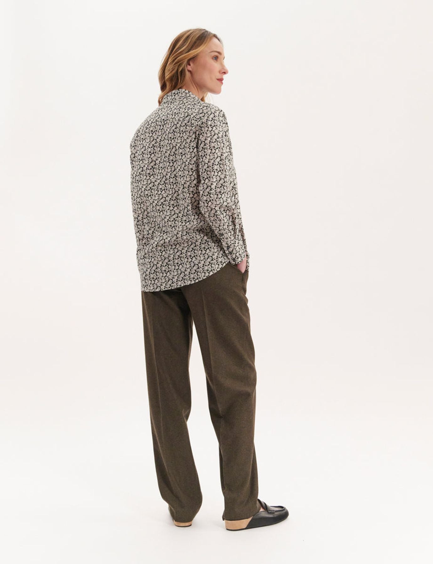 Chemise Maureen imprimée noir et beige