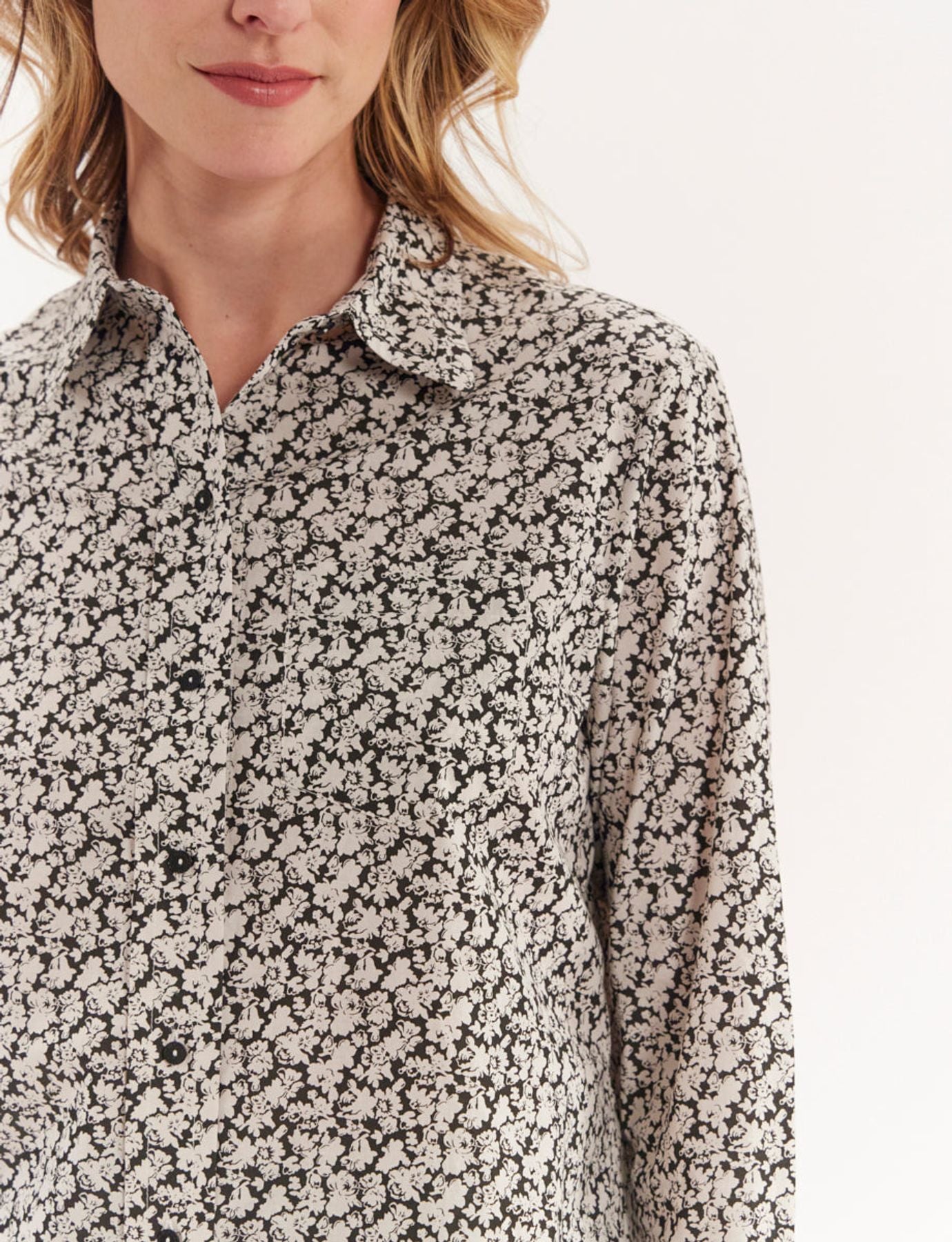 Chemise Maureen imprimée noir et beige