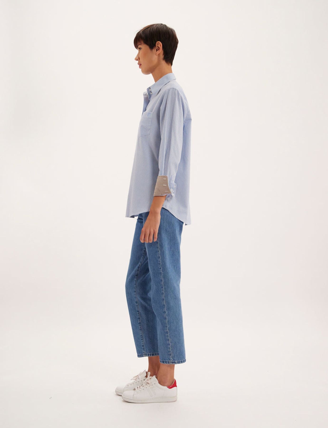 Camicia Maureen in percalle azzurro