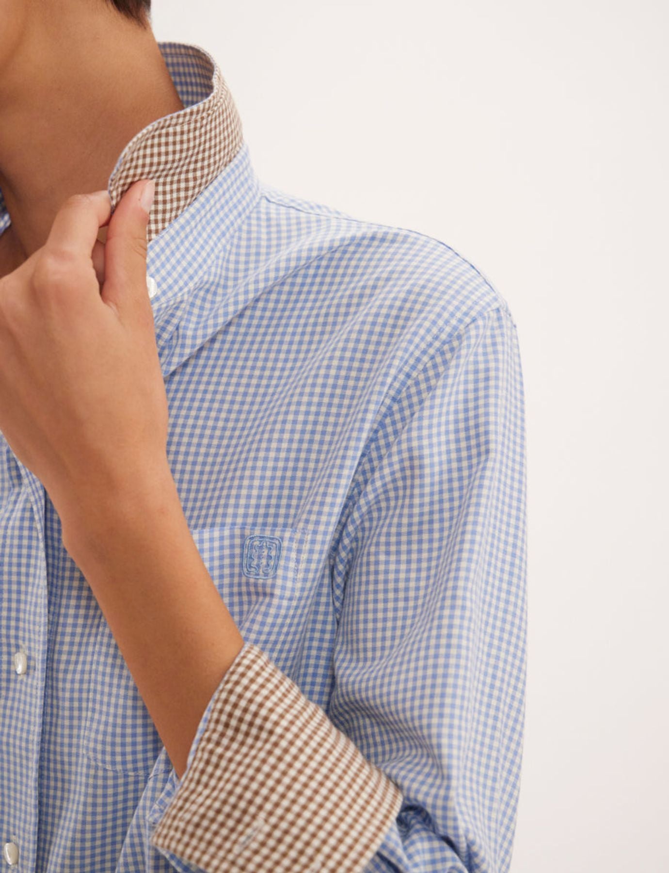 Camicia Maureen in percalle azzurro