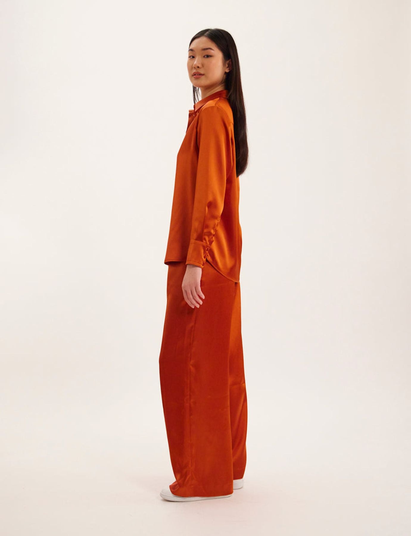 Maureen burnt orange shirt