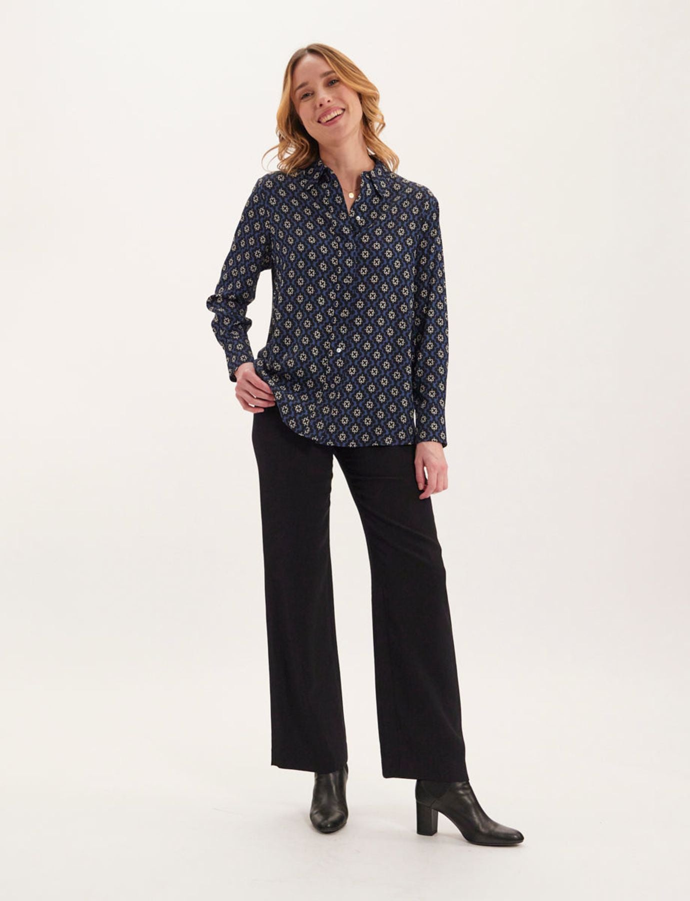 Camisa estampada azul Maureen