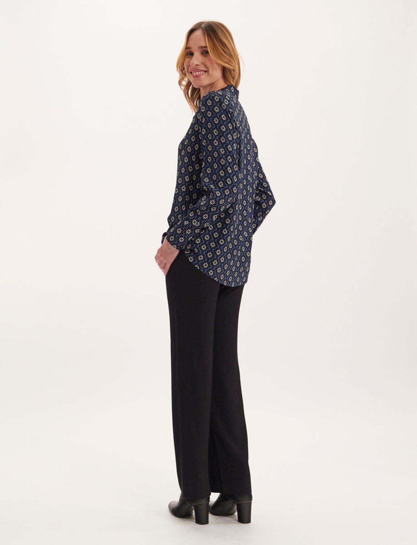 Camisa estampada azul Maureen