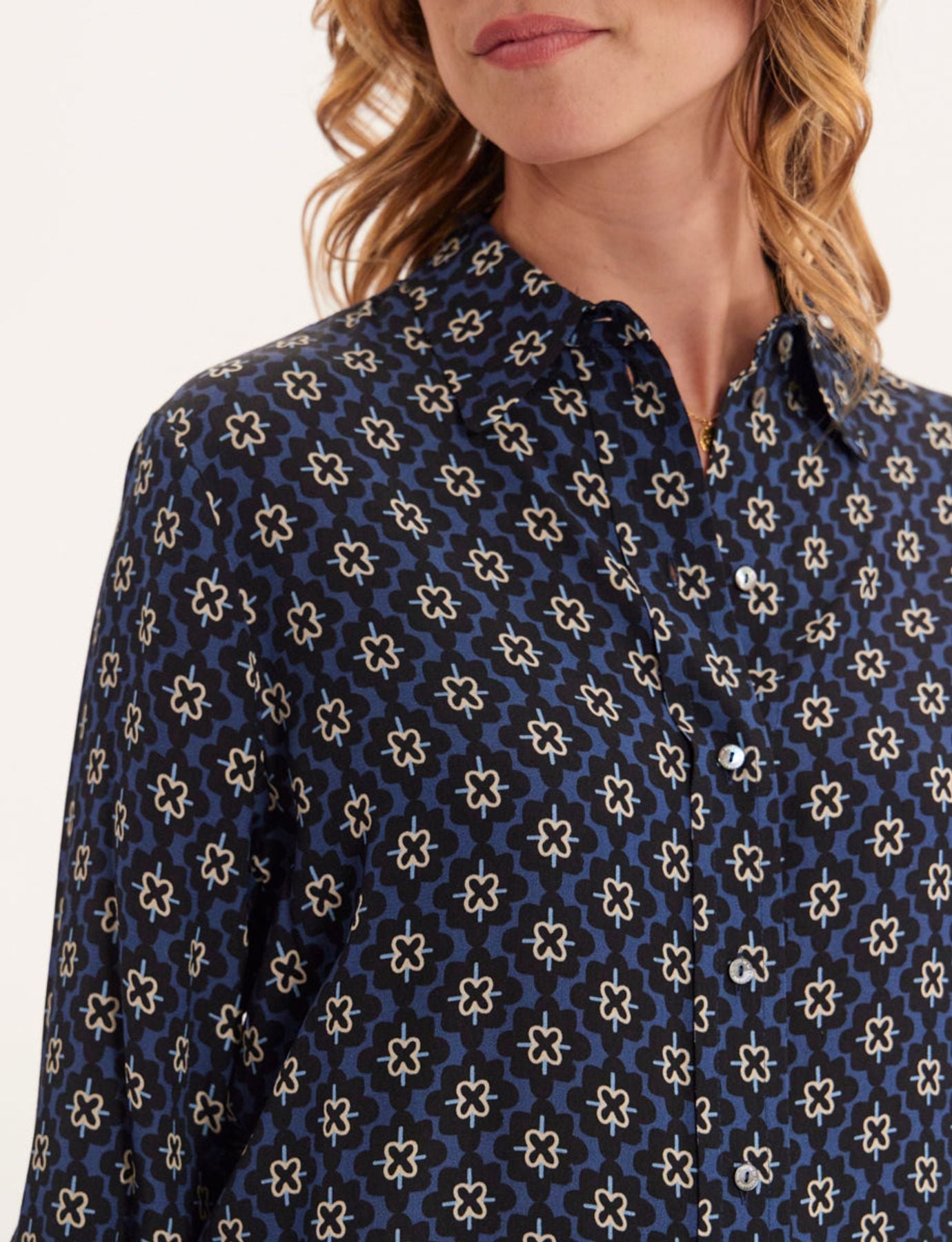 Camisa estampada azul Maureen
