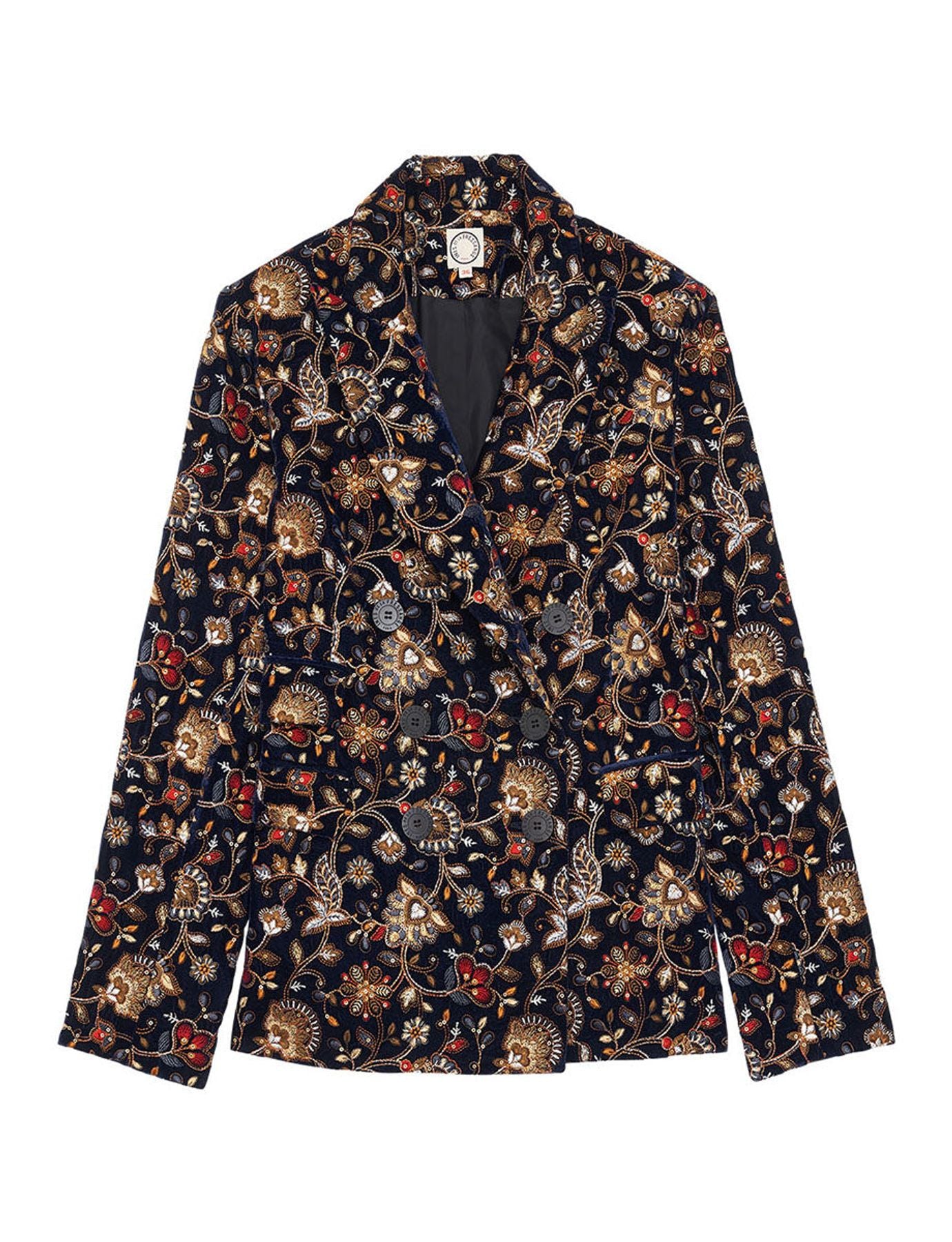 Bestickte blaue Mauritius-Jacke
