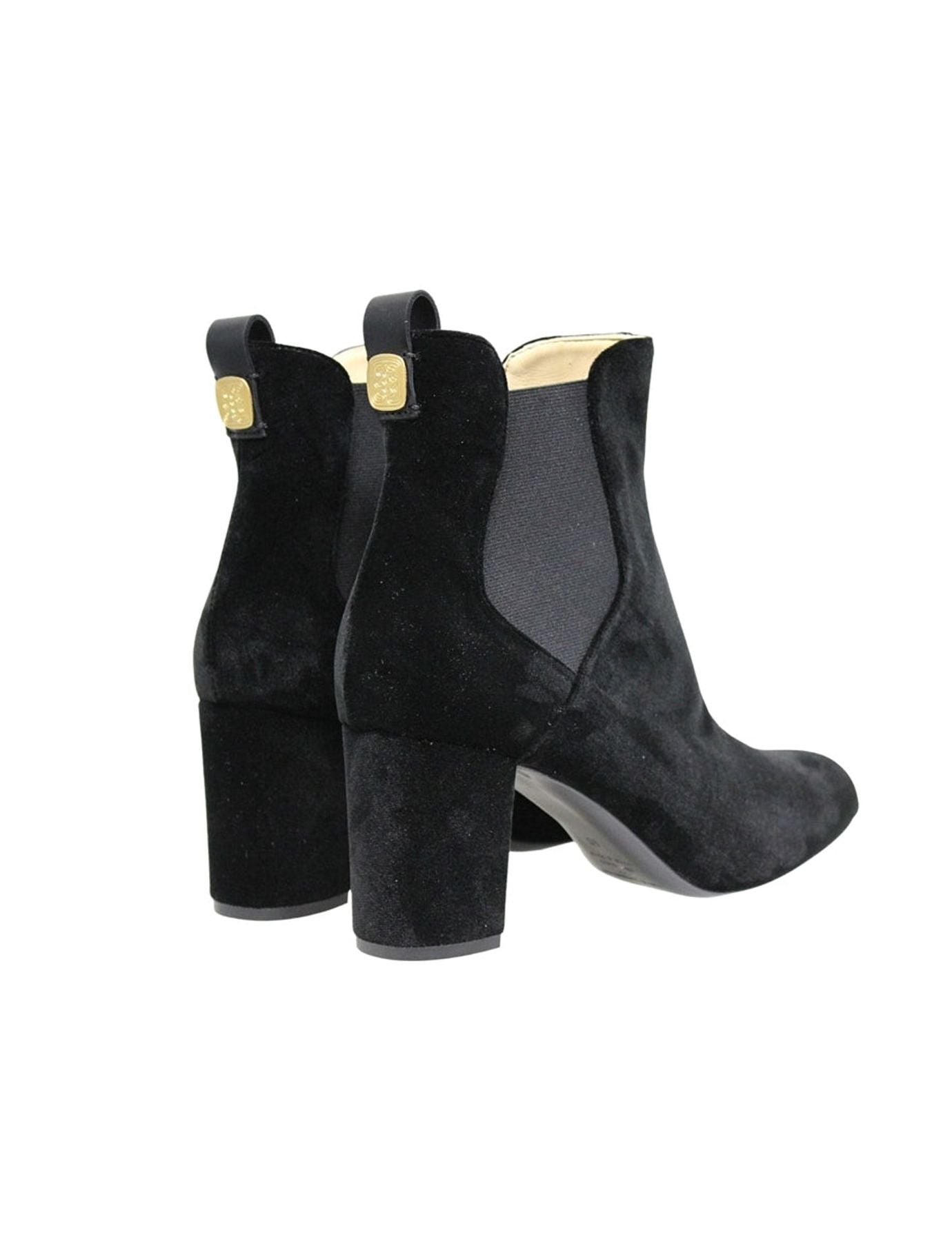 Chelsea boots à talon, velours noir