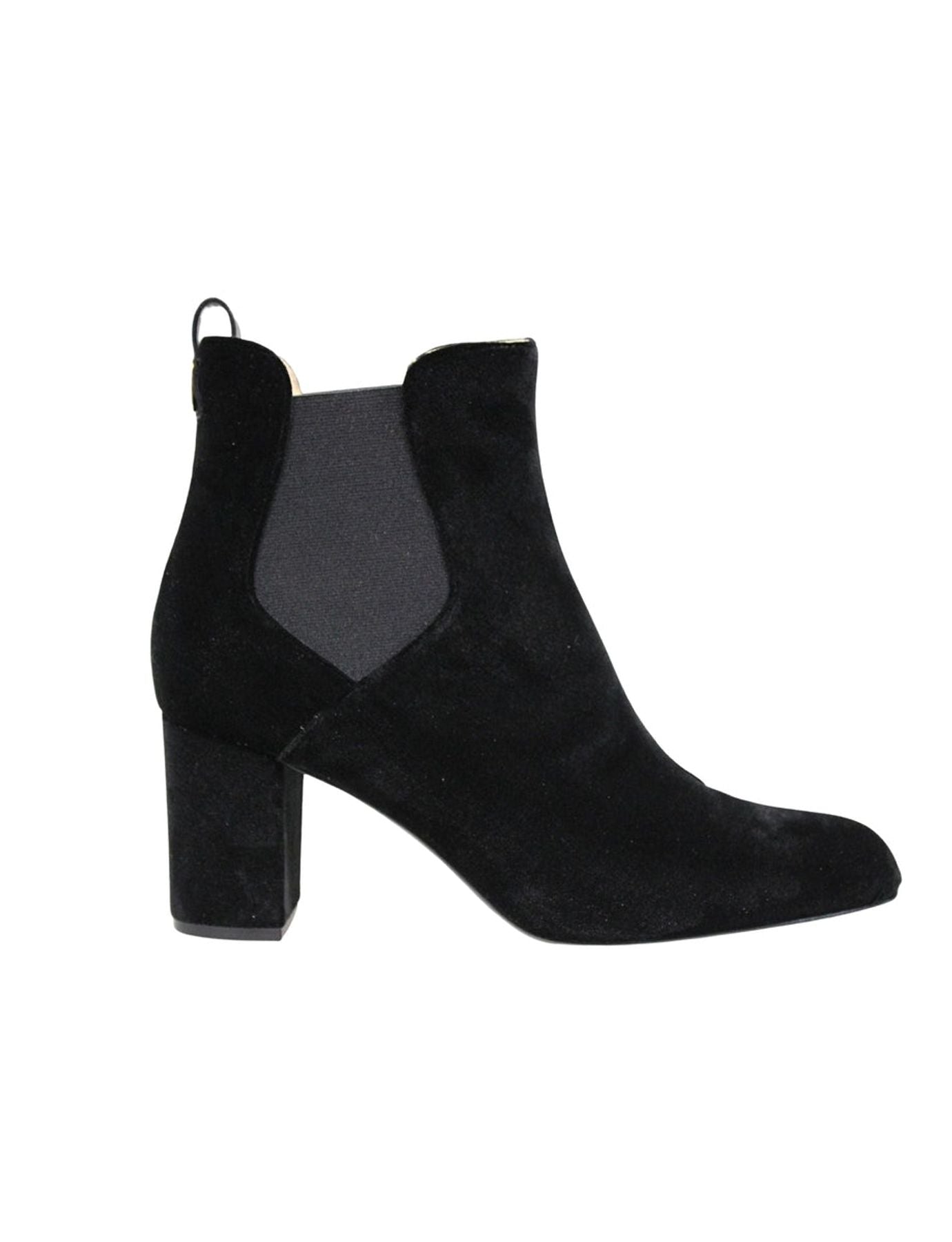 Chelsea boots à talon, velours noir