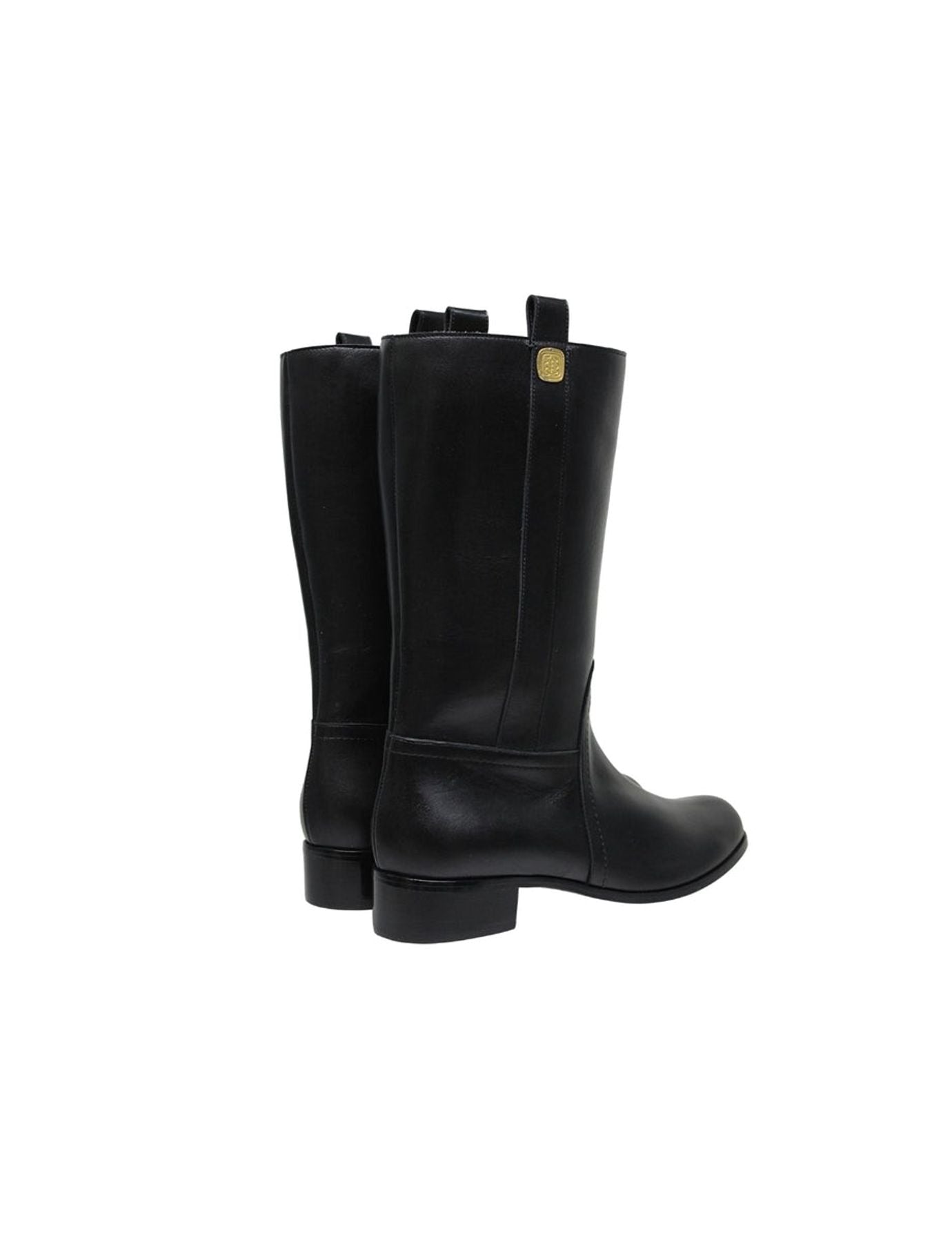 Bottes hautes en cuir noir