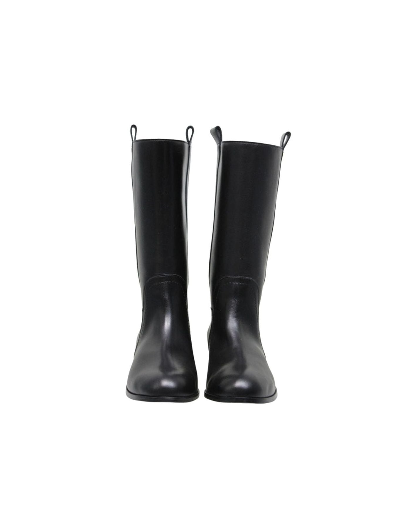 Bottes hautes en cuir noir