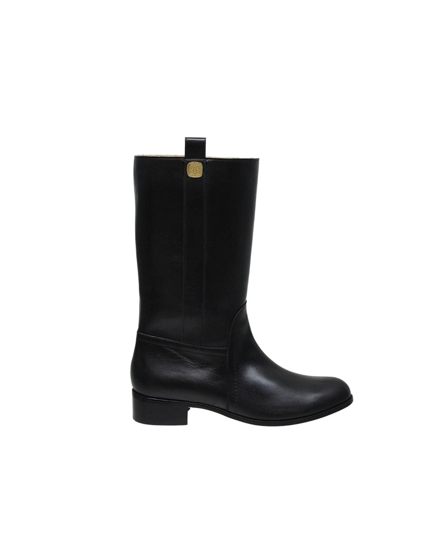 Bottes hautes en cuir noir