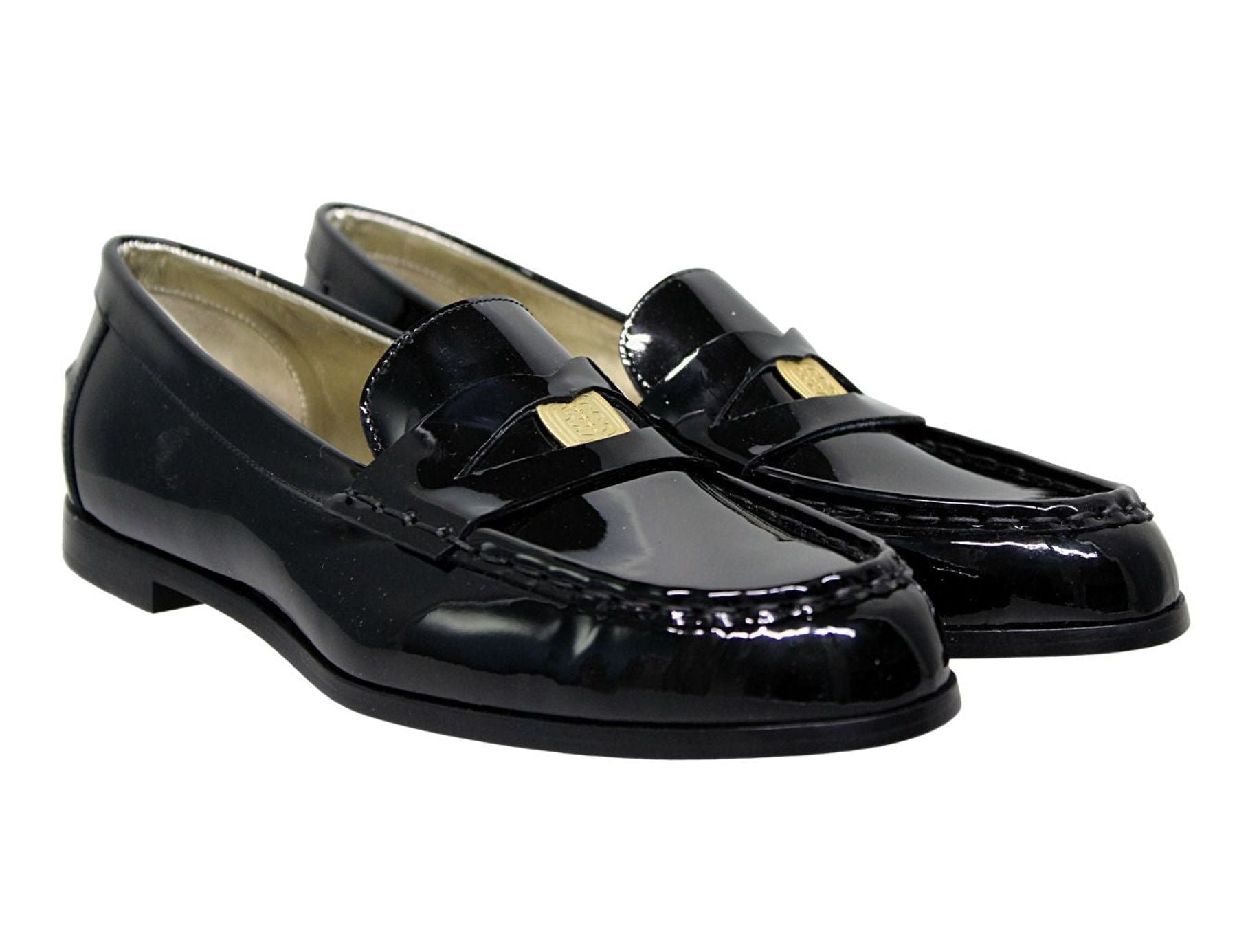 Mocassin Elvire en cuir verni noir
