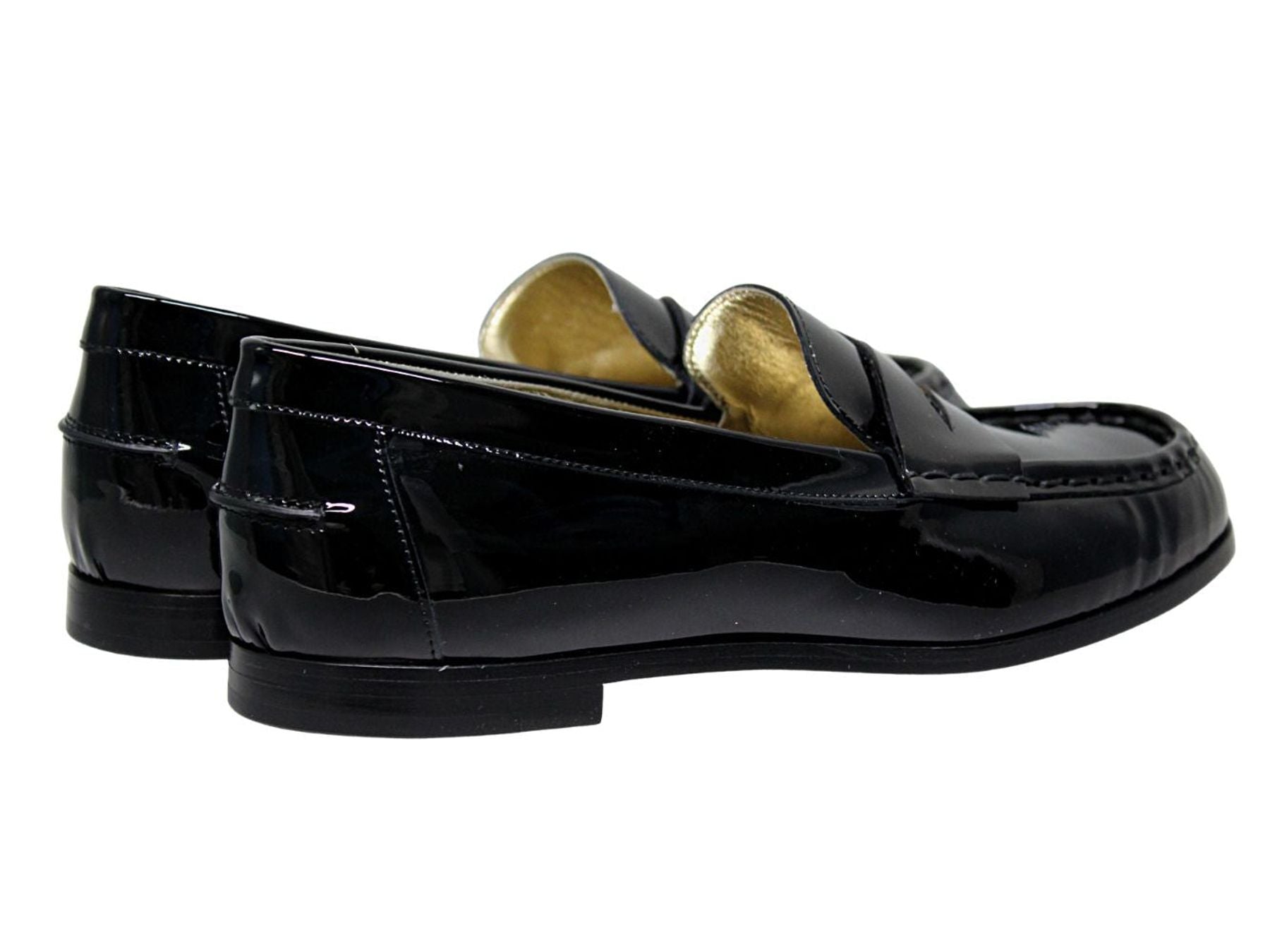 Mocassin Elvire en cuir verni noir