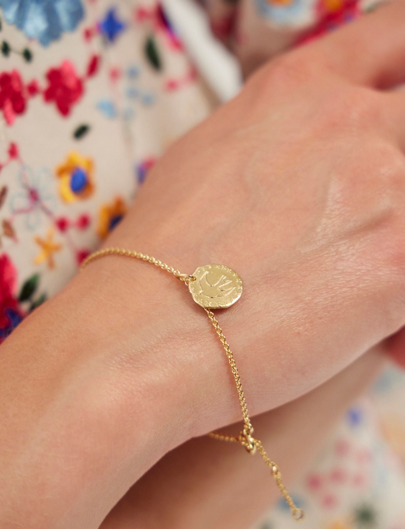 Bracelet Lutèce motif Colombe plaqué or
