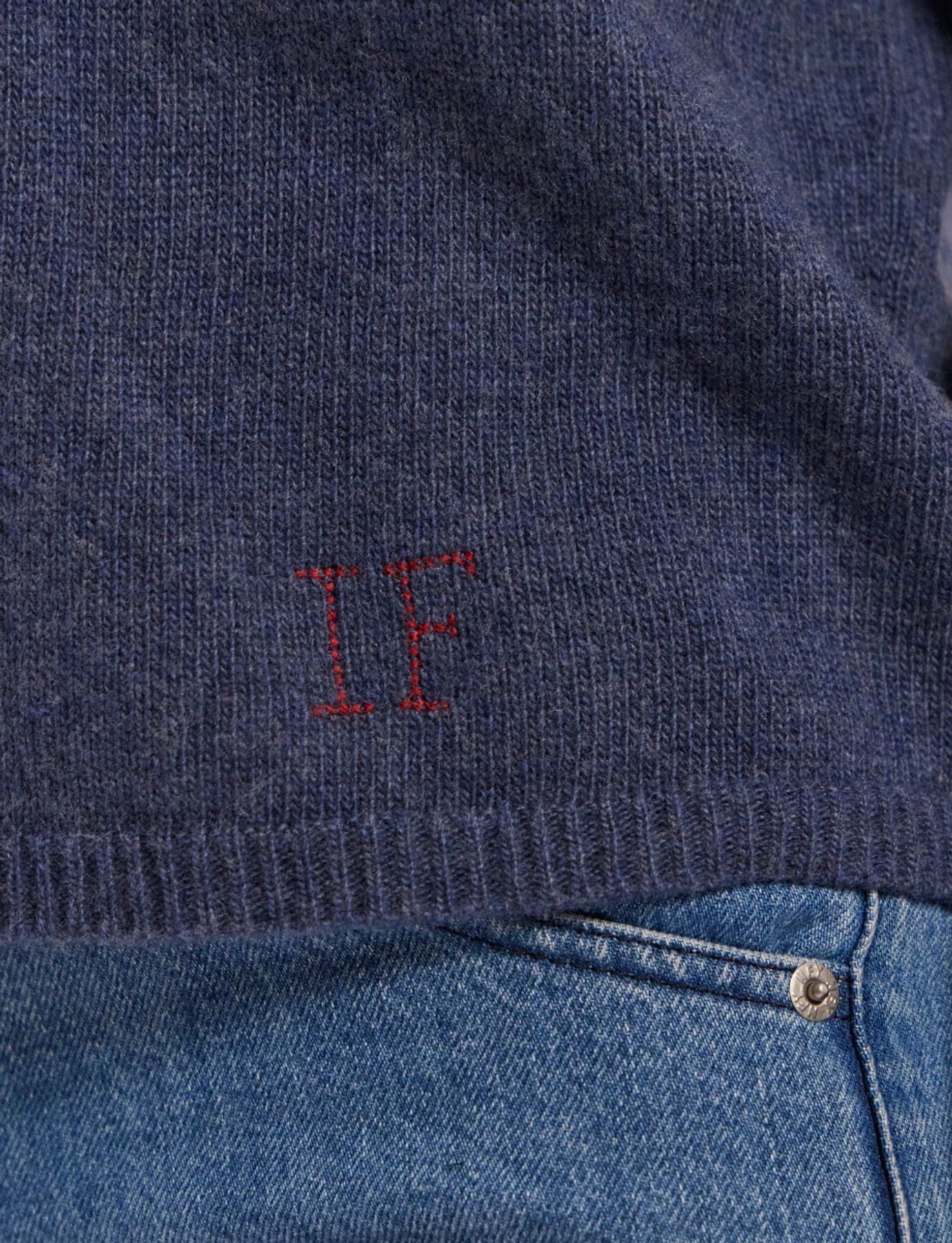 Pull Angelina laine et cachemire bleu denim