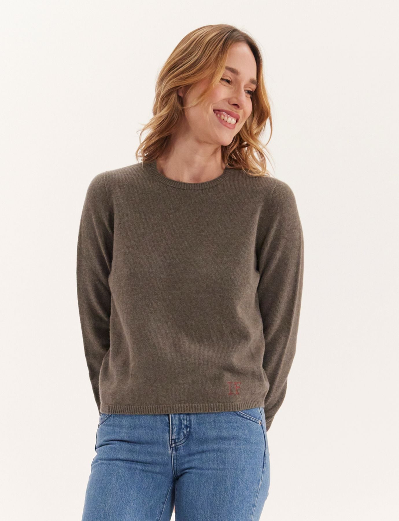 Pull Angelina laine et cachemire kaki