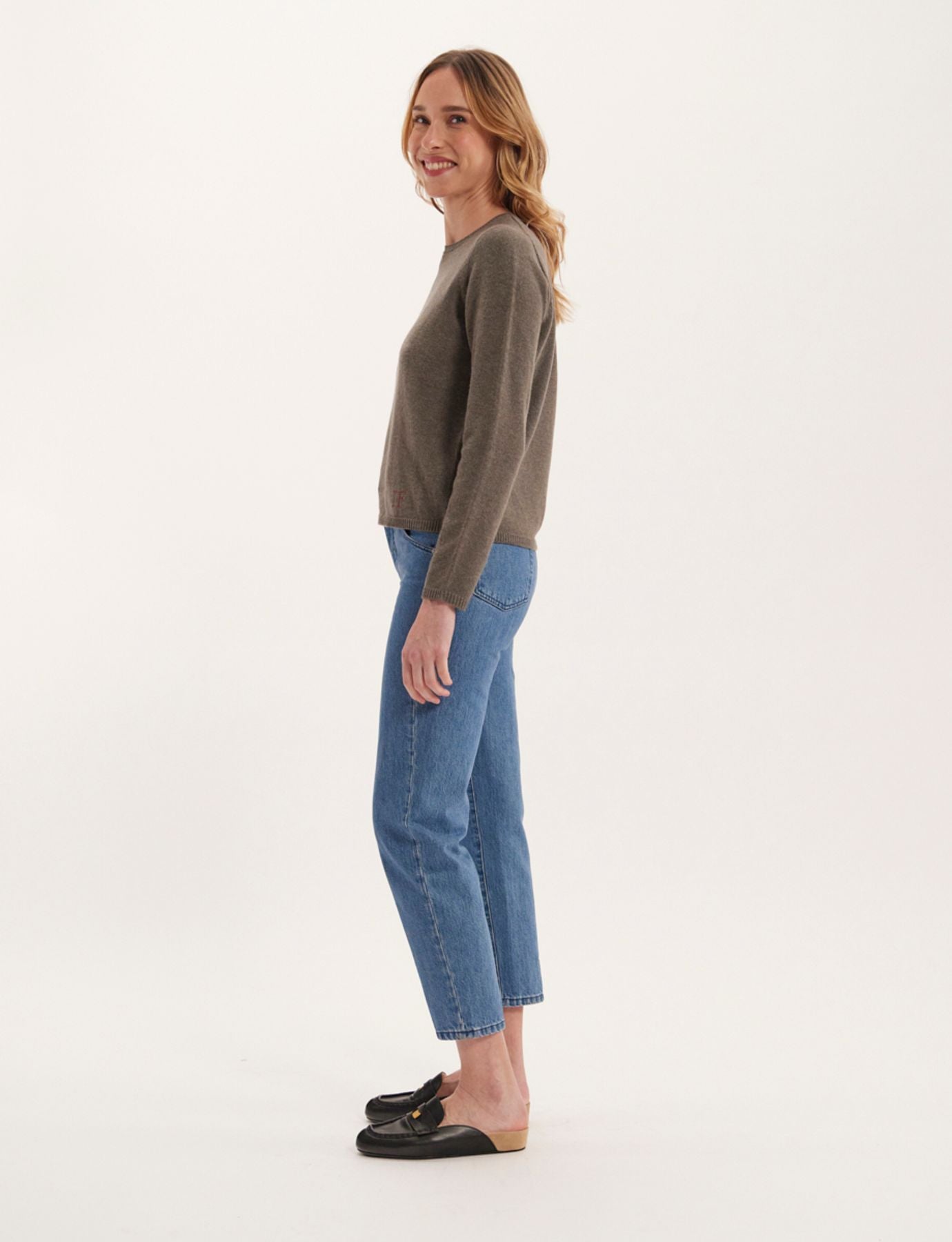 Pull Angelina laine et cachemire kaki
