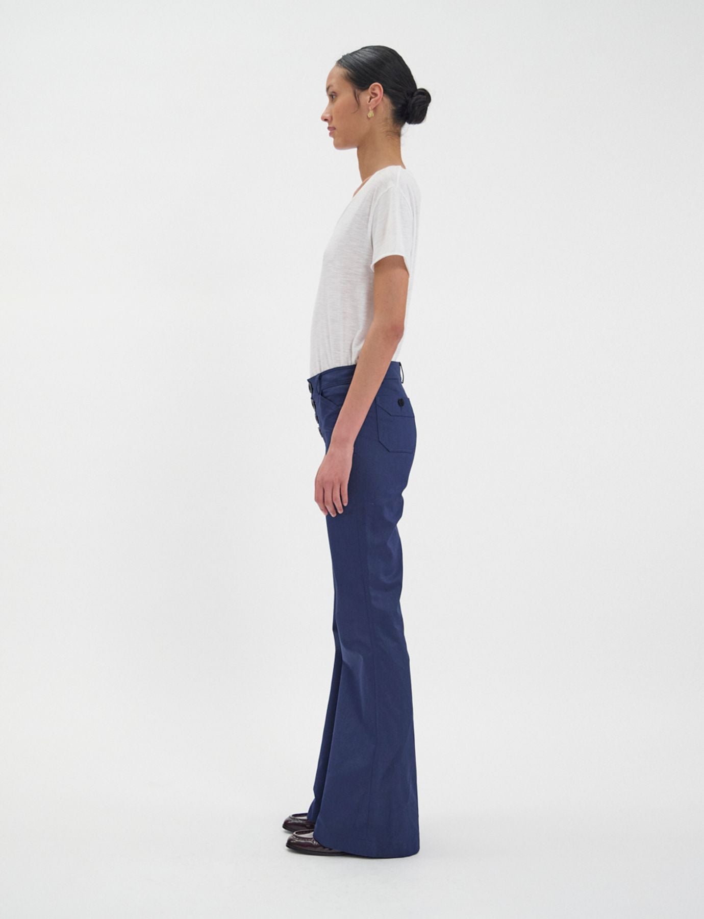 Pantalon Charlotte en coton bleu marine
