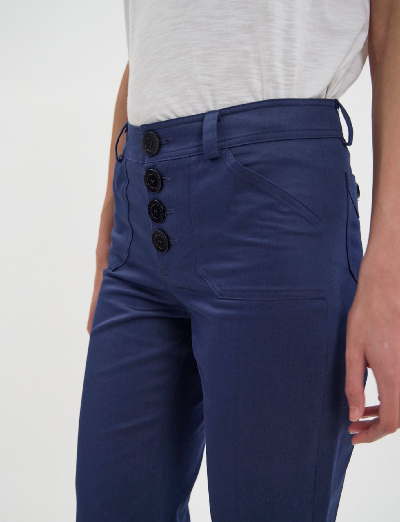 Pantalon Charlotte en coton bleu marine