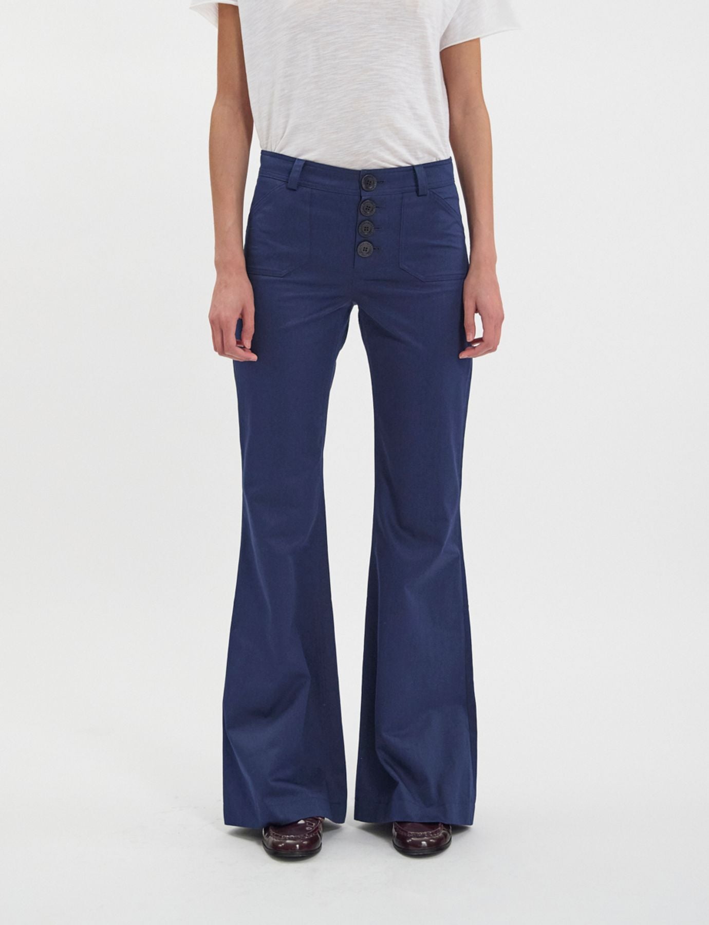 Pantalon Charlotte en coton bleu marine
