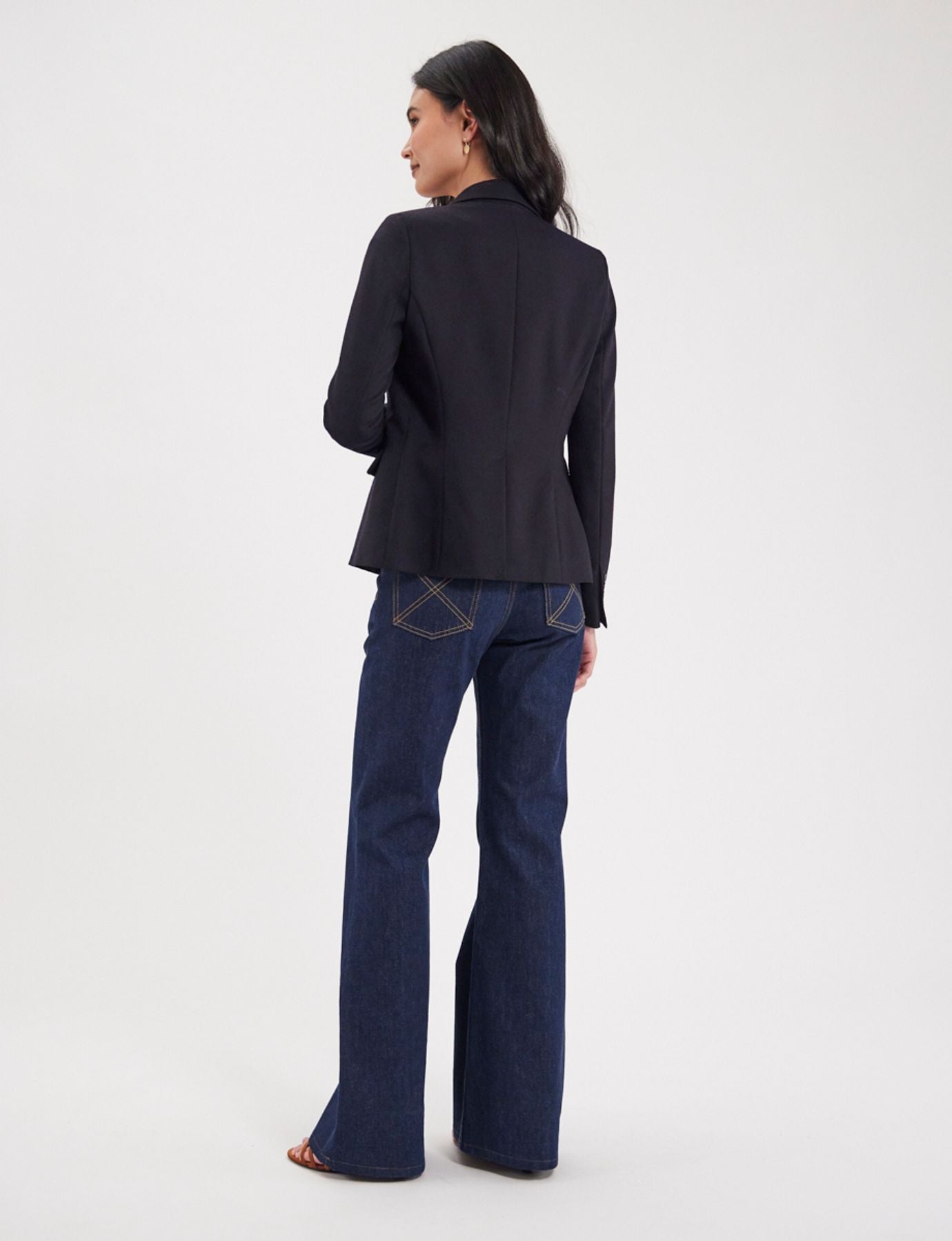 Veste Nicoletta en laine bleu marine