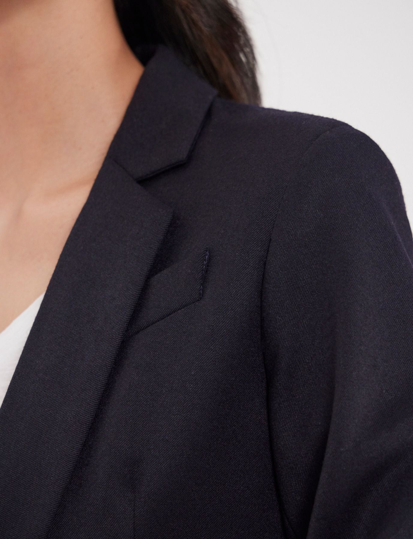 Veste Nicoletta en laine bleu marine