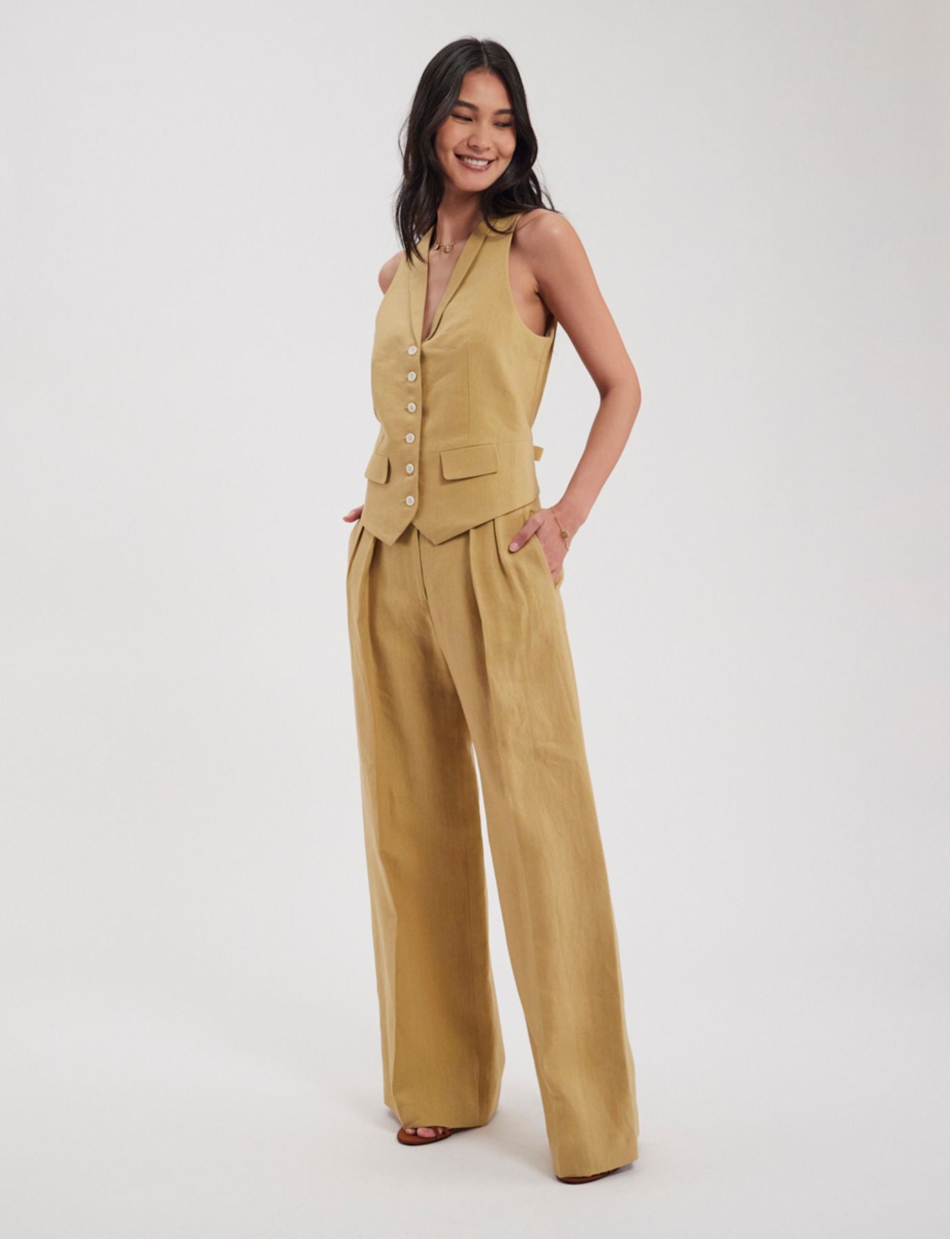 Pantalones de lino Marlène