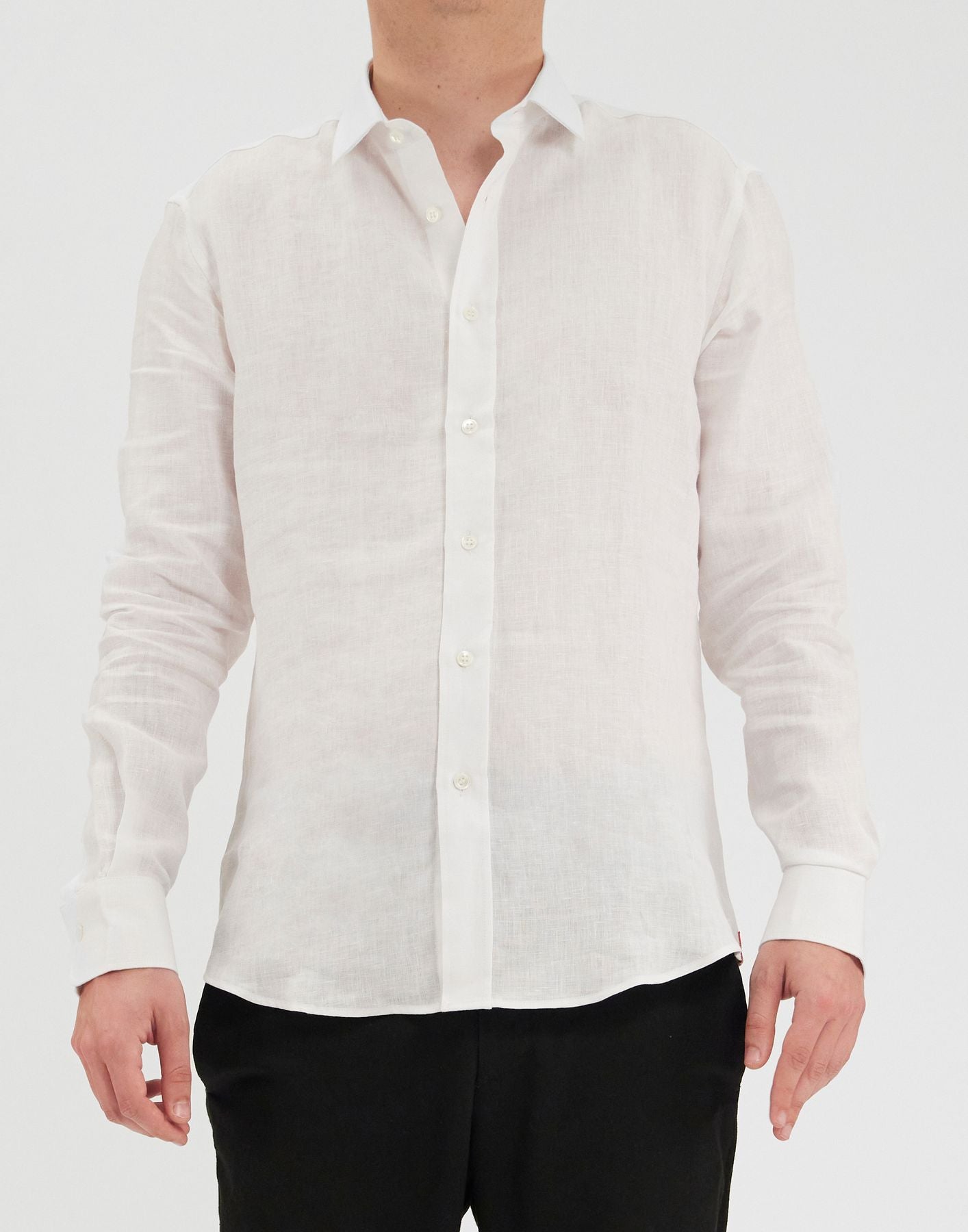 Camisa Olivier de lino blanco para hombre