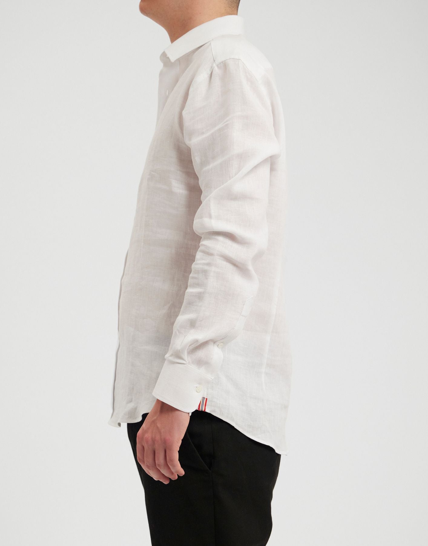 Camisa Olivier de lino blanco para hombre