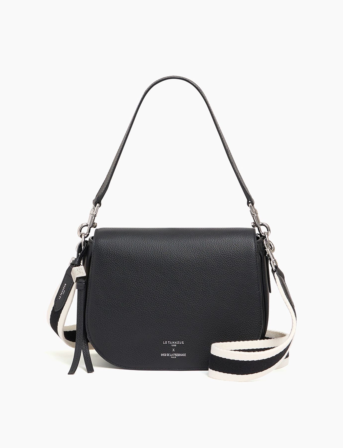 Petit sac à bandoulière noir Ines x Le Tanneur