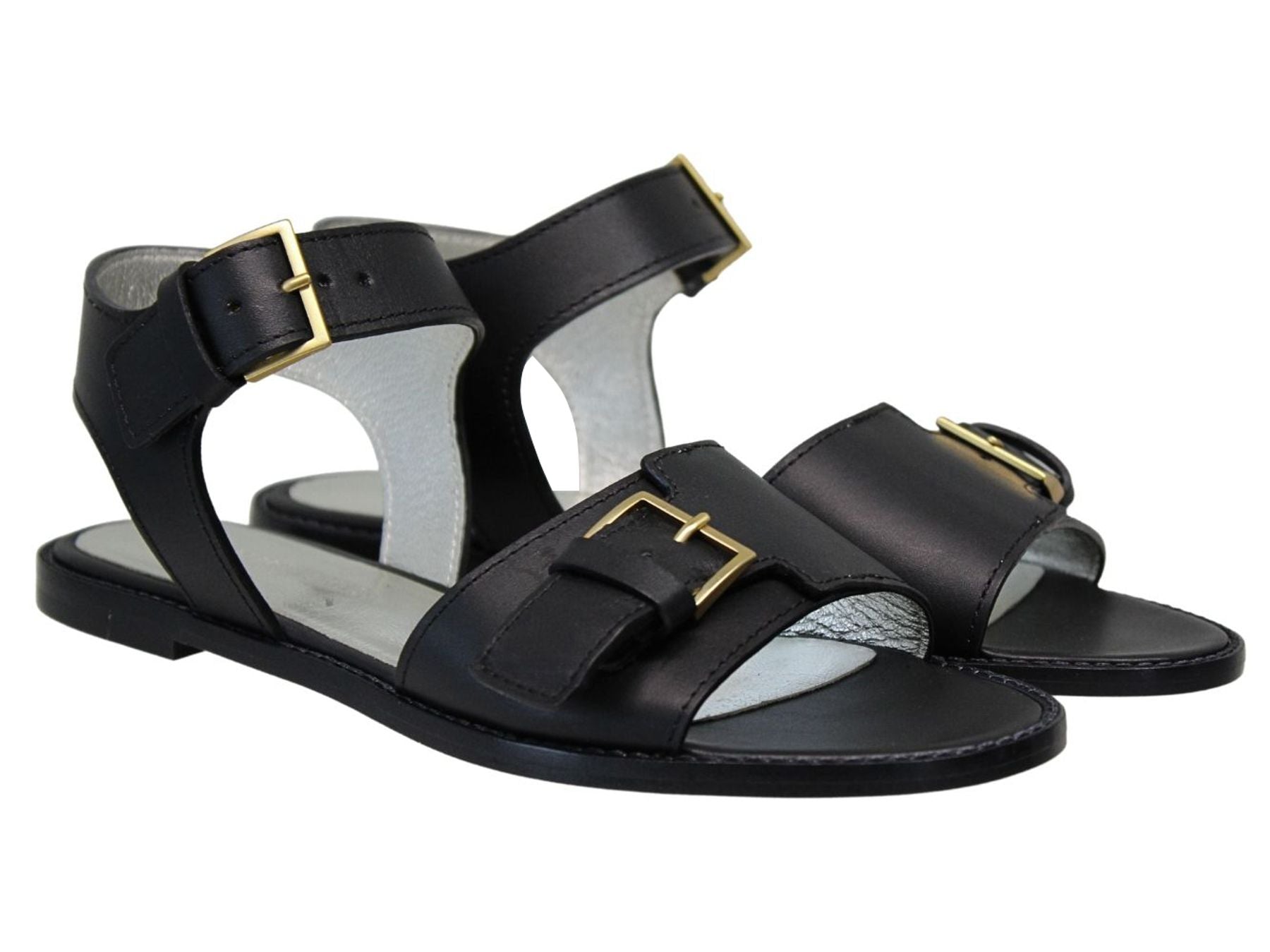Black buckle sandals