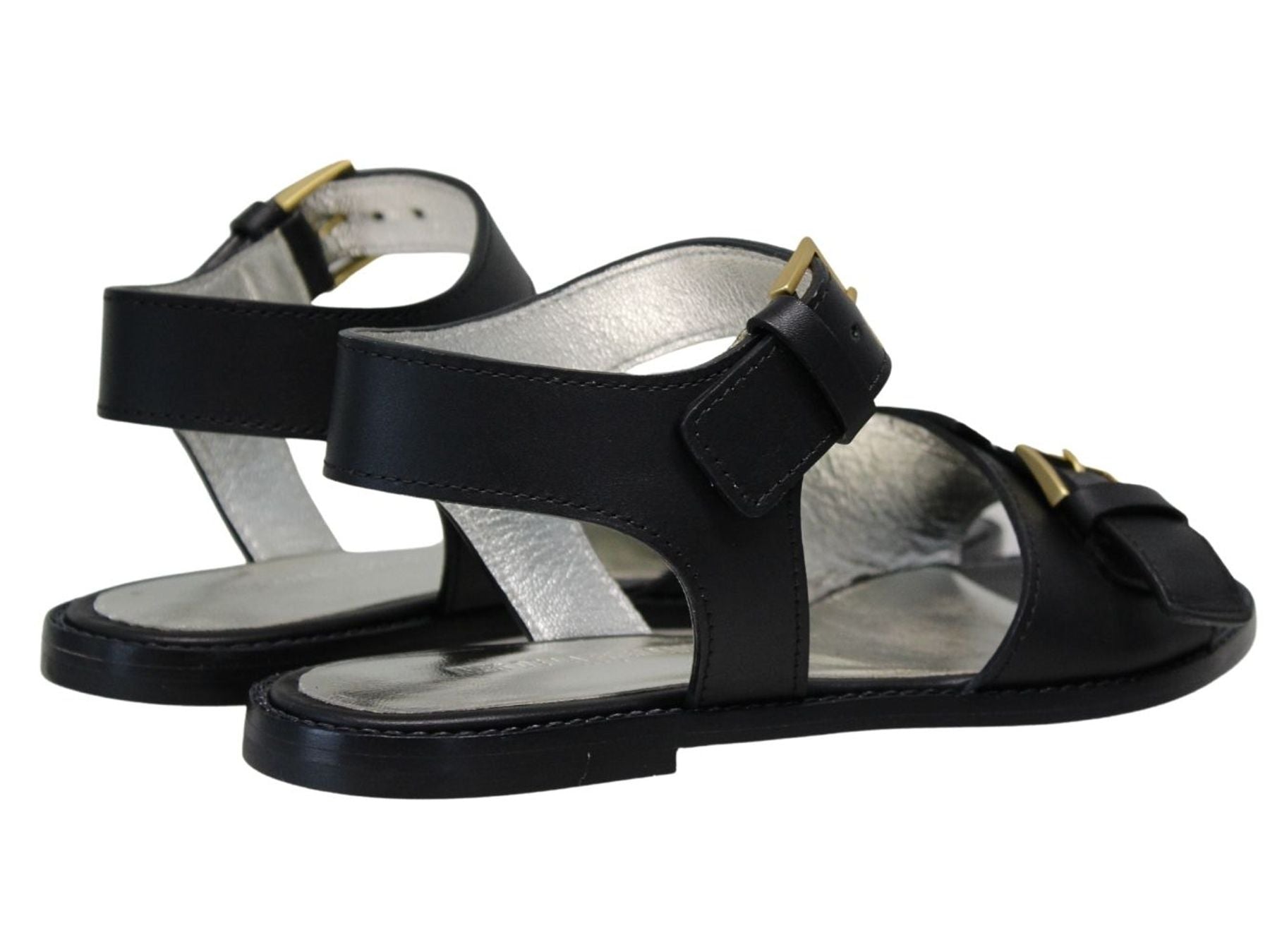 Black buckle sandals