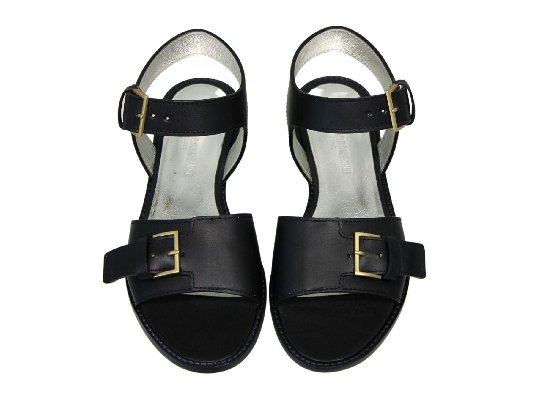 Black buckle sandals