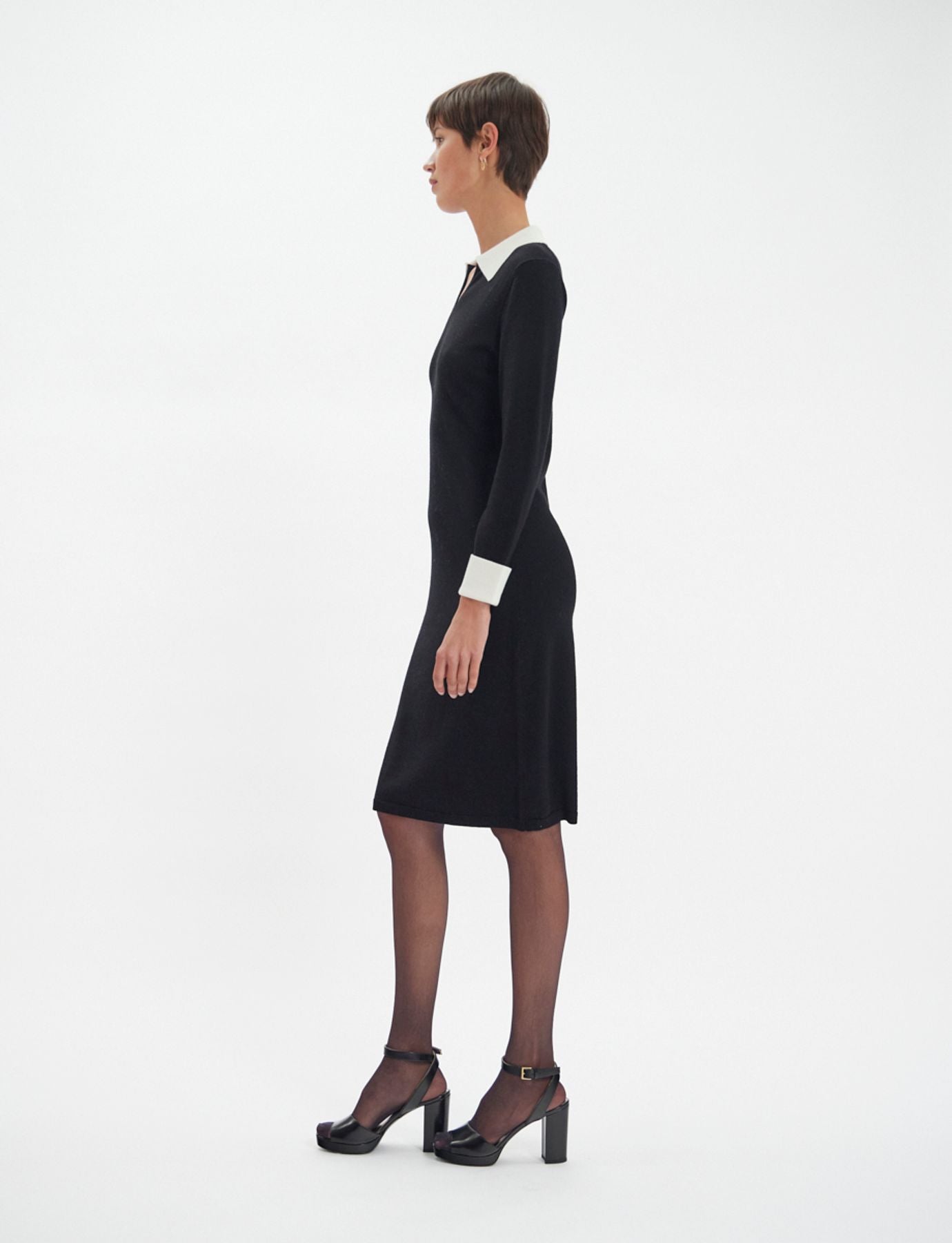 gabby-dress-in-black-merino-wool-white-cuffs