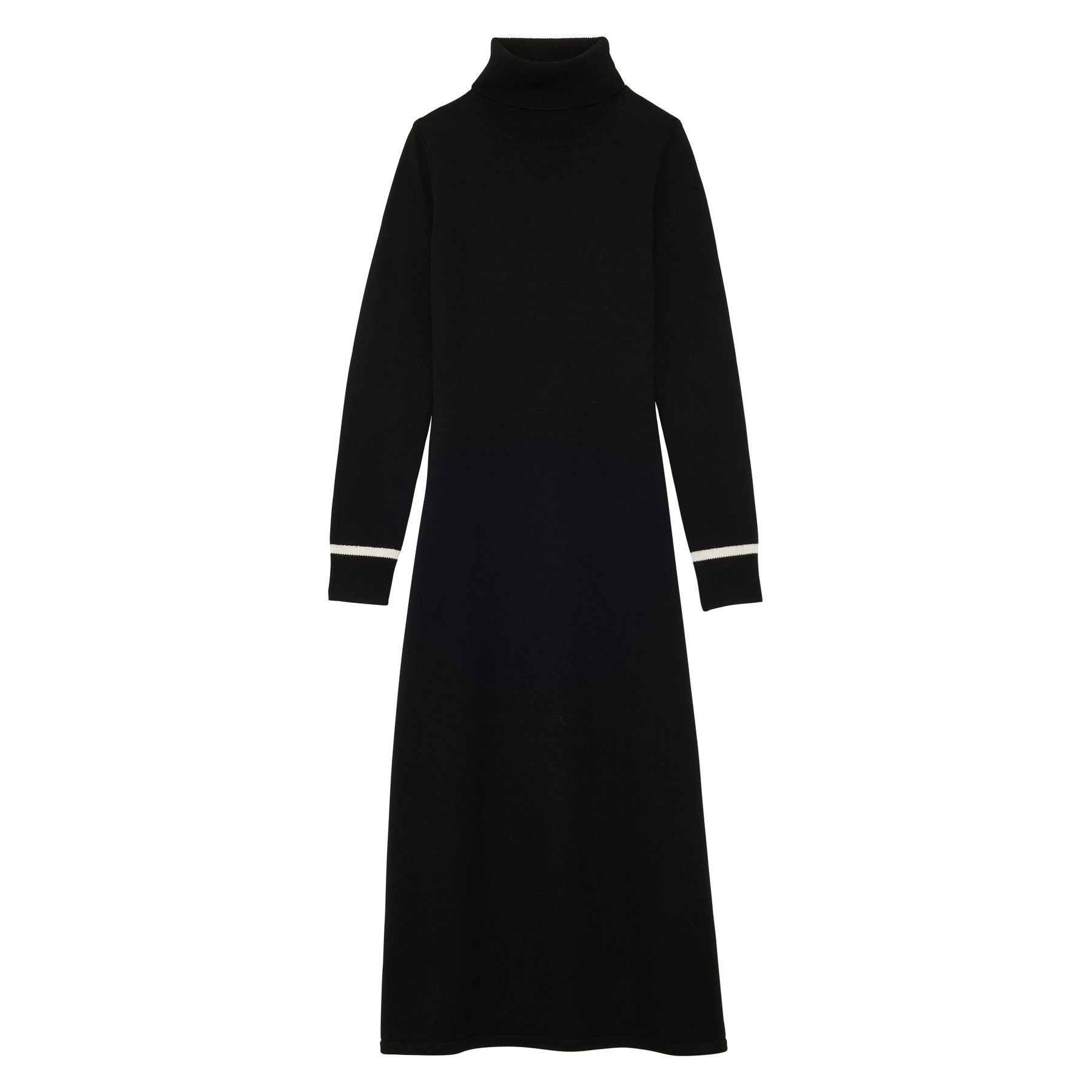 robe-divine-a-col-roule-noire-lisere-blanc