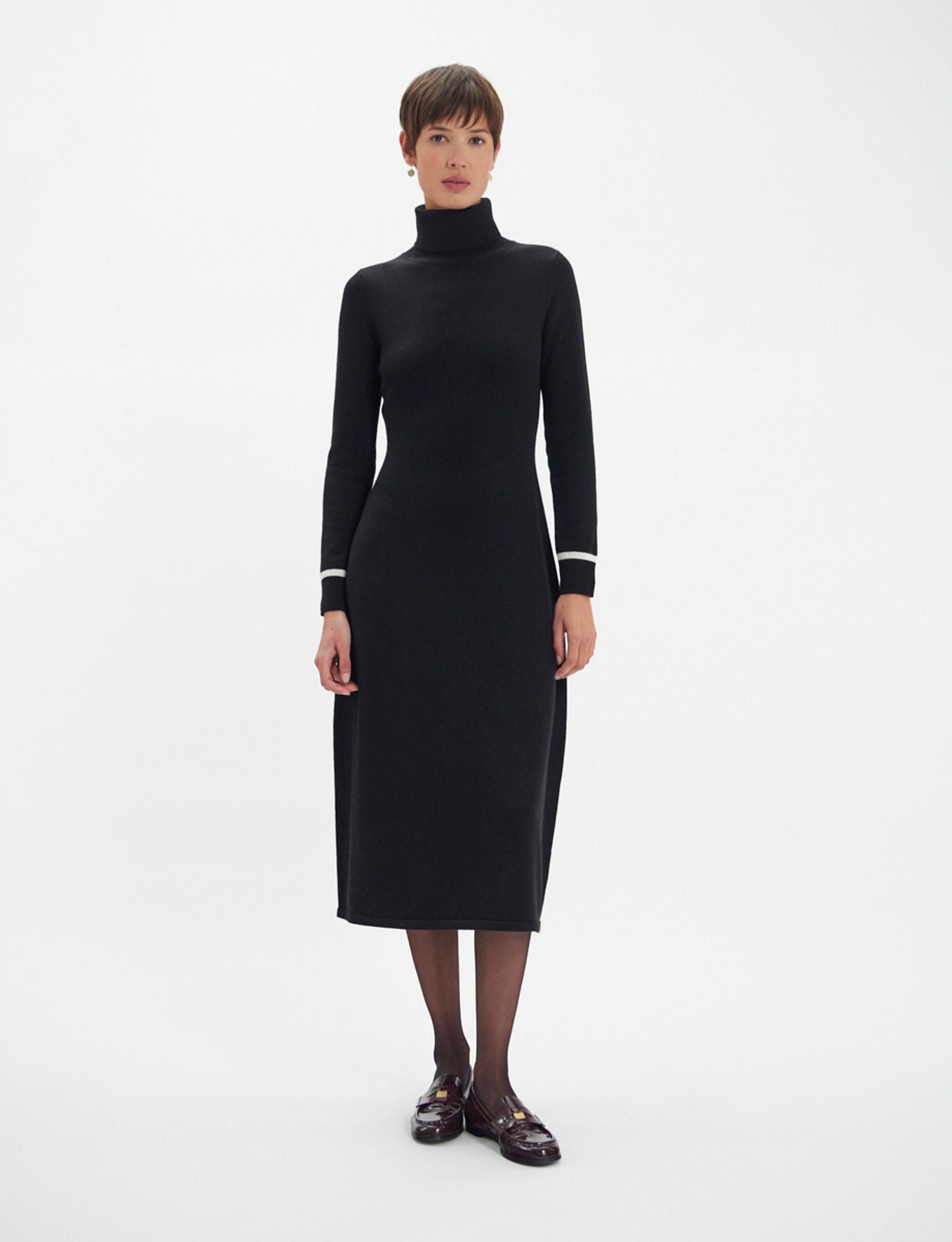 divine-black-turtleneck-dress-with-white-trim